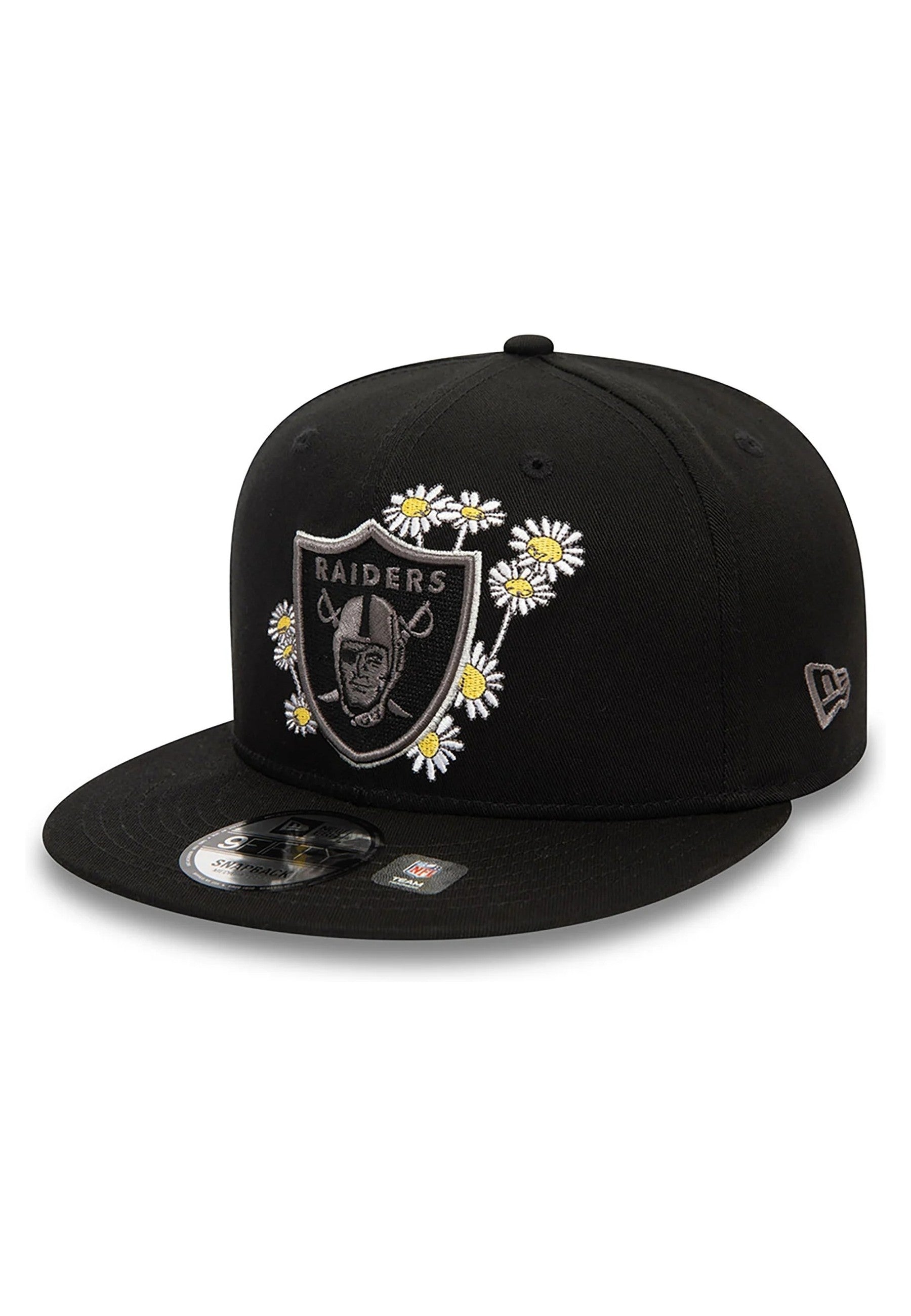 GORRA NEW ERA NEGRA RAIDERS SEASONLA FLOWER 9FIFTY LASRAI