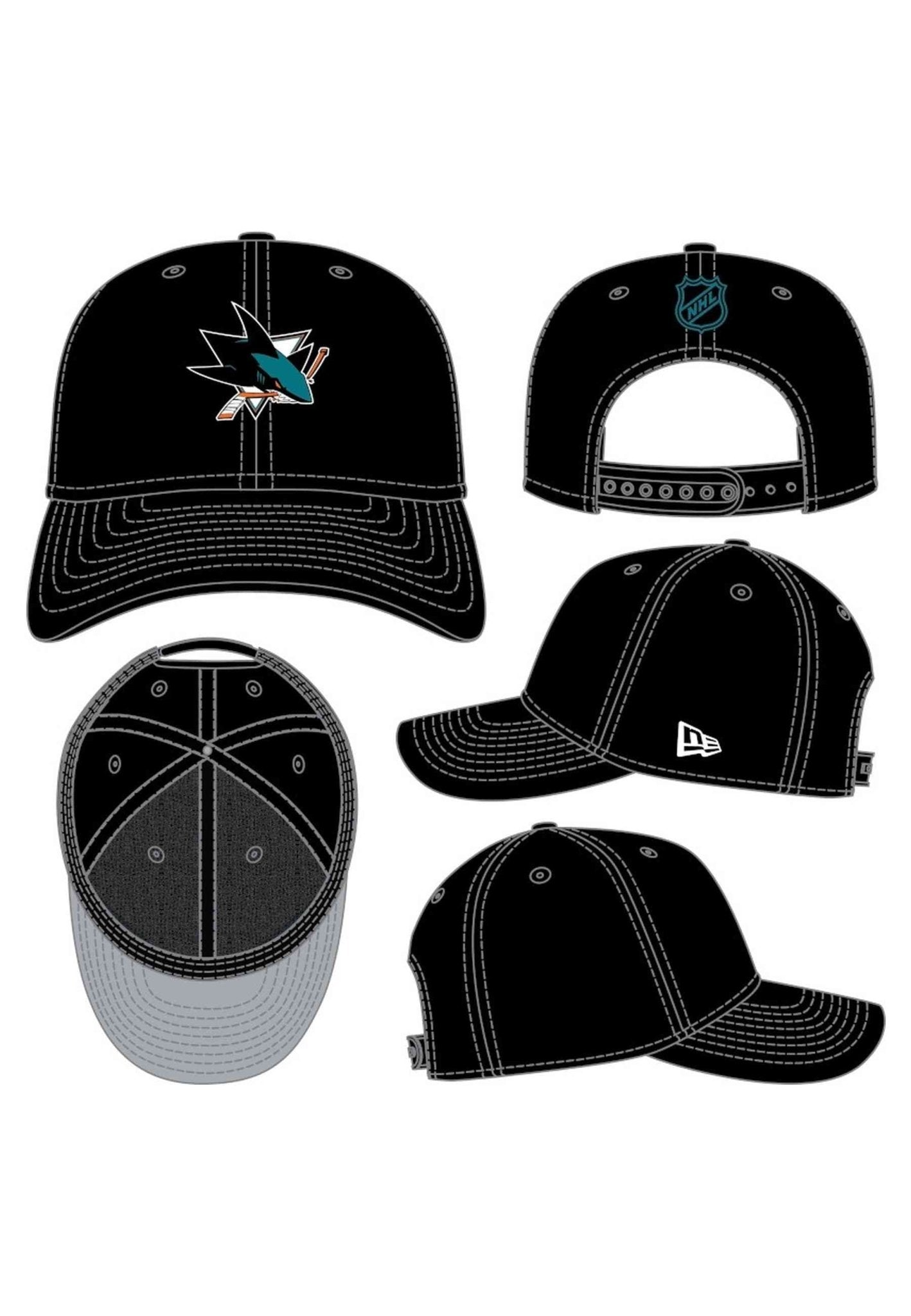GORRA NEW ERA NEGRA SAN JOSE SHARKS NHL TEAM 970SS SAJSHA - AREA ZERO