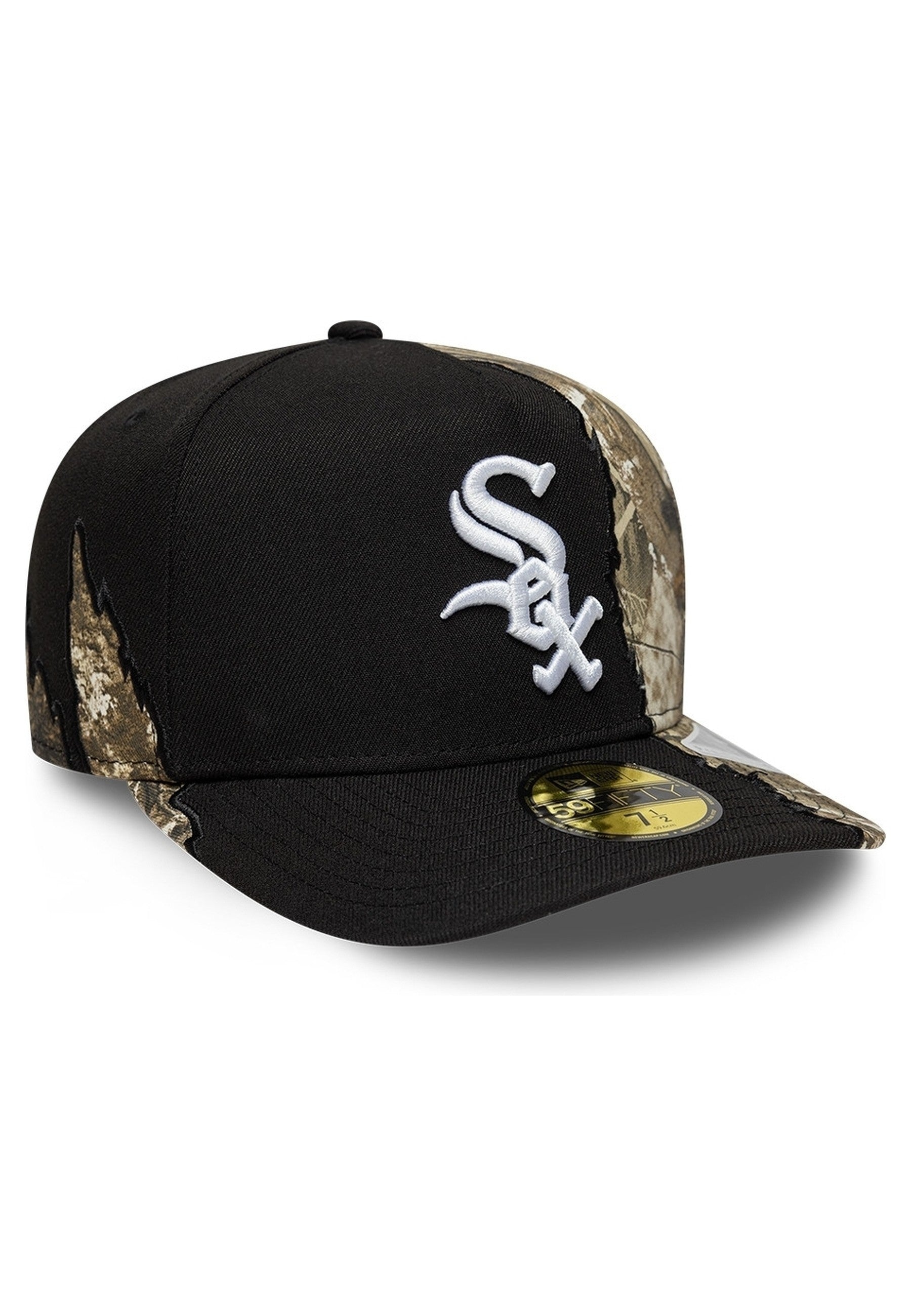 GORRA NEW ERA NEGRA SOX SPLIT REAL TREE 59FIFTY CHIWHI