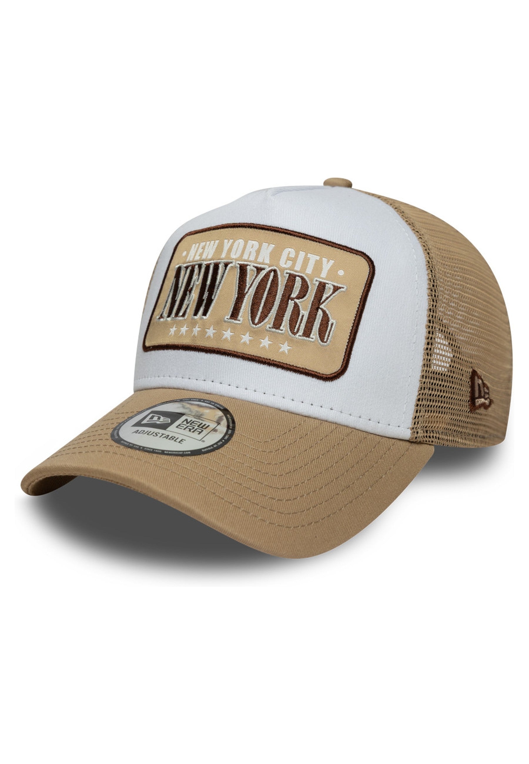 GORRA NEW ERA TOSTADA NEWYORK LOCATION PATCH TRUCKER NEWERA