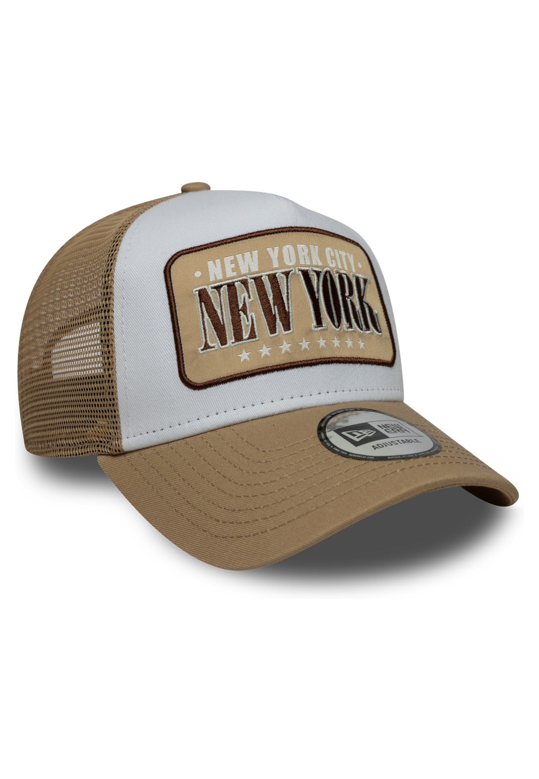 GORRA NEW ERA TOSTADA NEWYORK LOCATION PATCH TRUCKER NEWERA