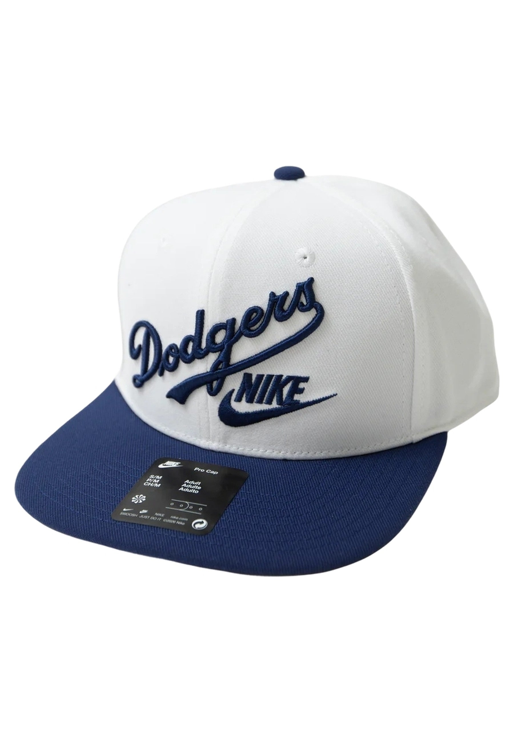 GORRA NIKE BLANCA LOS ANGELES DODGERS DRI FIT PRO STRUCTURED SQUARE BILLCAP
