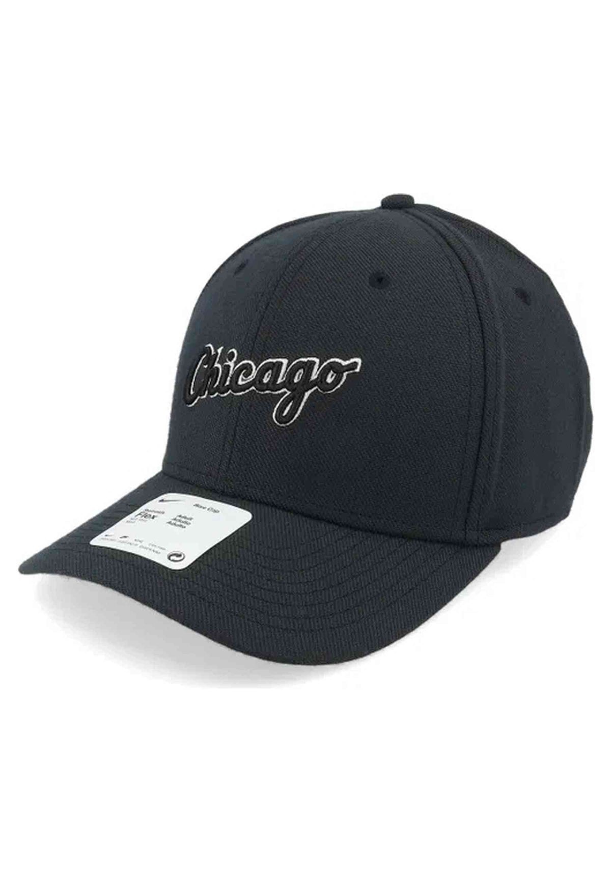 GORRA NIKE NEGRA CHICAGO WHITE SOX DRI FIT RISE STRUCTURED SWOOSHFLEX CAP