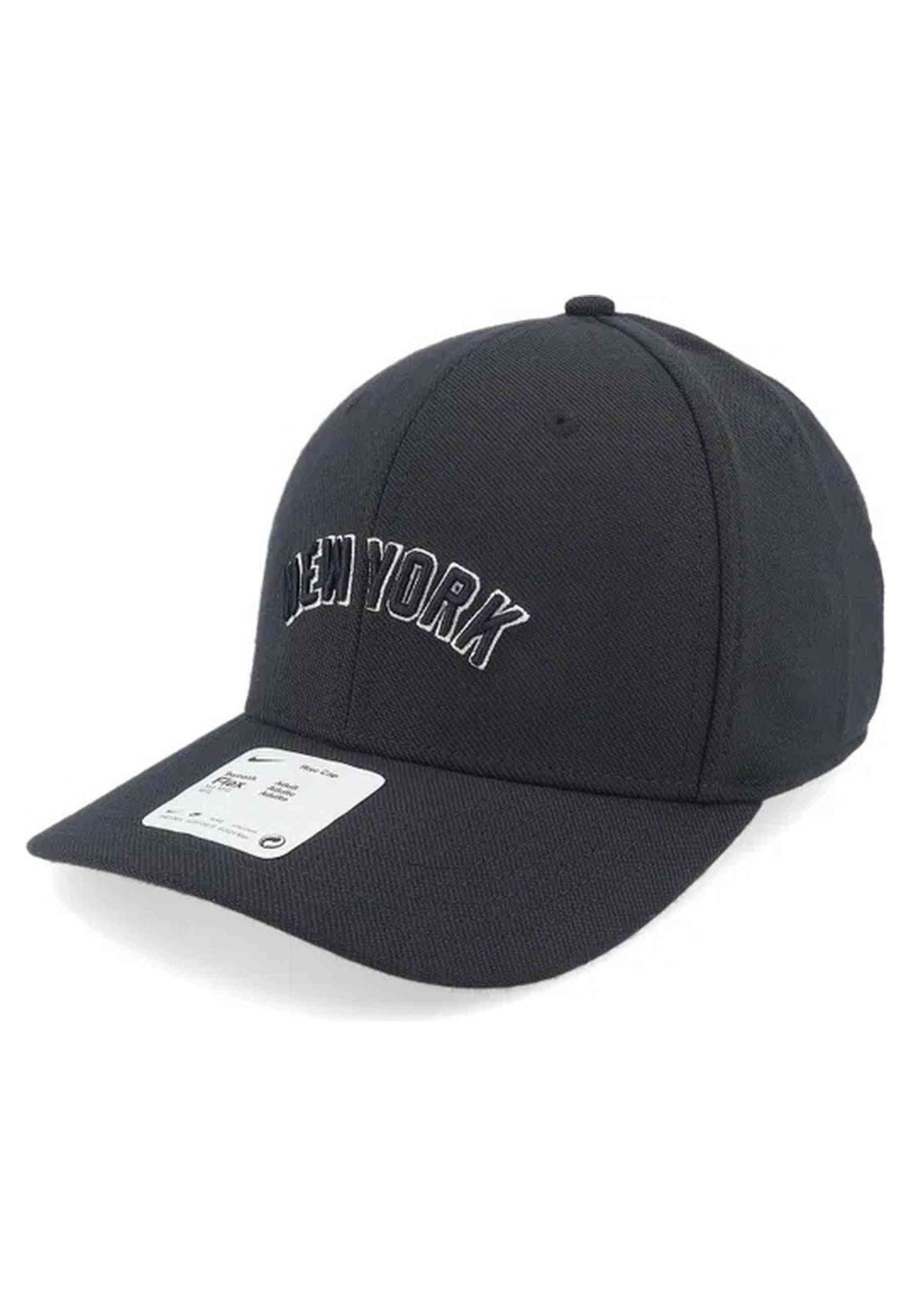GORRA NIKE NEGRA NEW YORK YANKEES DRI FIT RISE STRUCTURED SWOOSHFLEX CAP