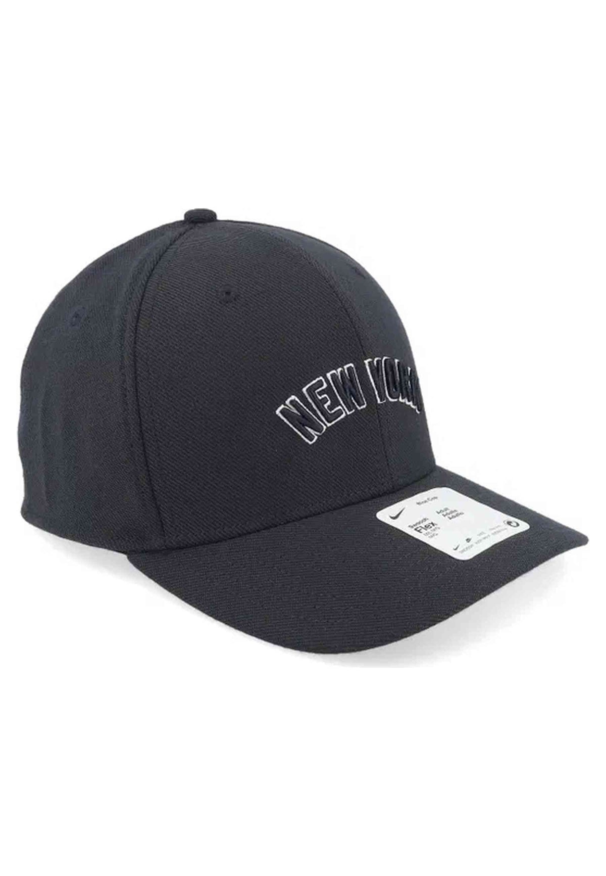 GORRA NIKE NEGRA NEW YORK YANKEES DRI FIT RISE STRUCTURED SWOOSHFLEX CAP