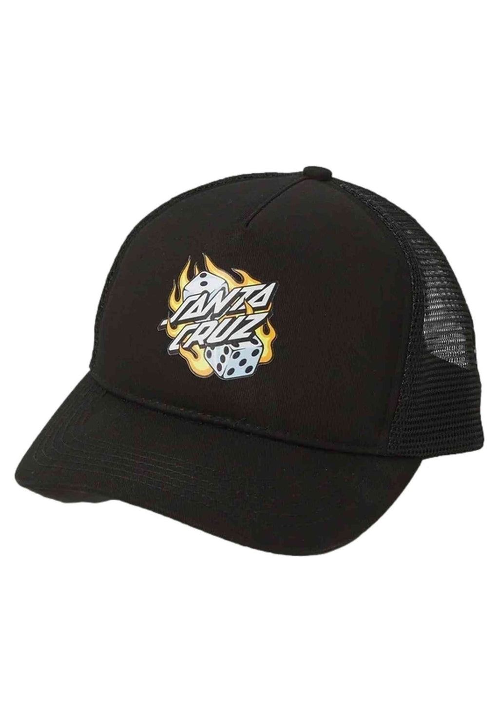 GORRA SANTA CRUZ NEGRA FLAMING DICE DOT MESH CAP - AREA ZERO