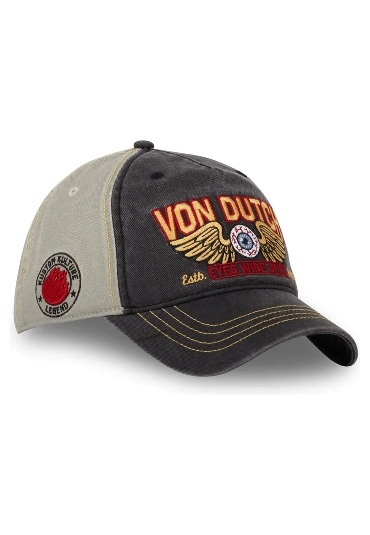 GORRA VON DUTCH GRIS BORDADOS EYE CB CAP - AREA ZERO
