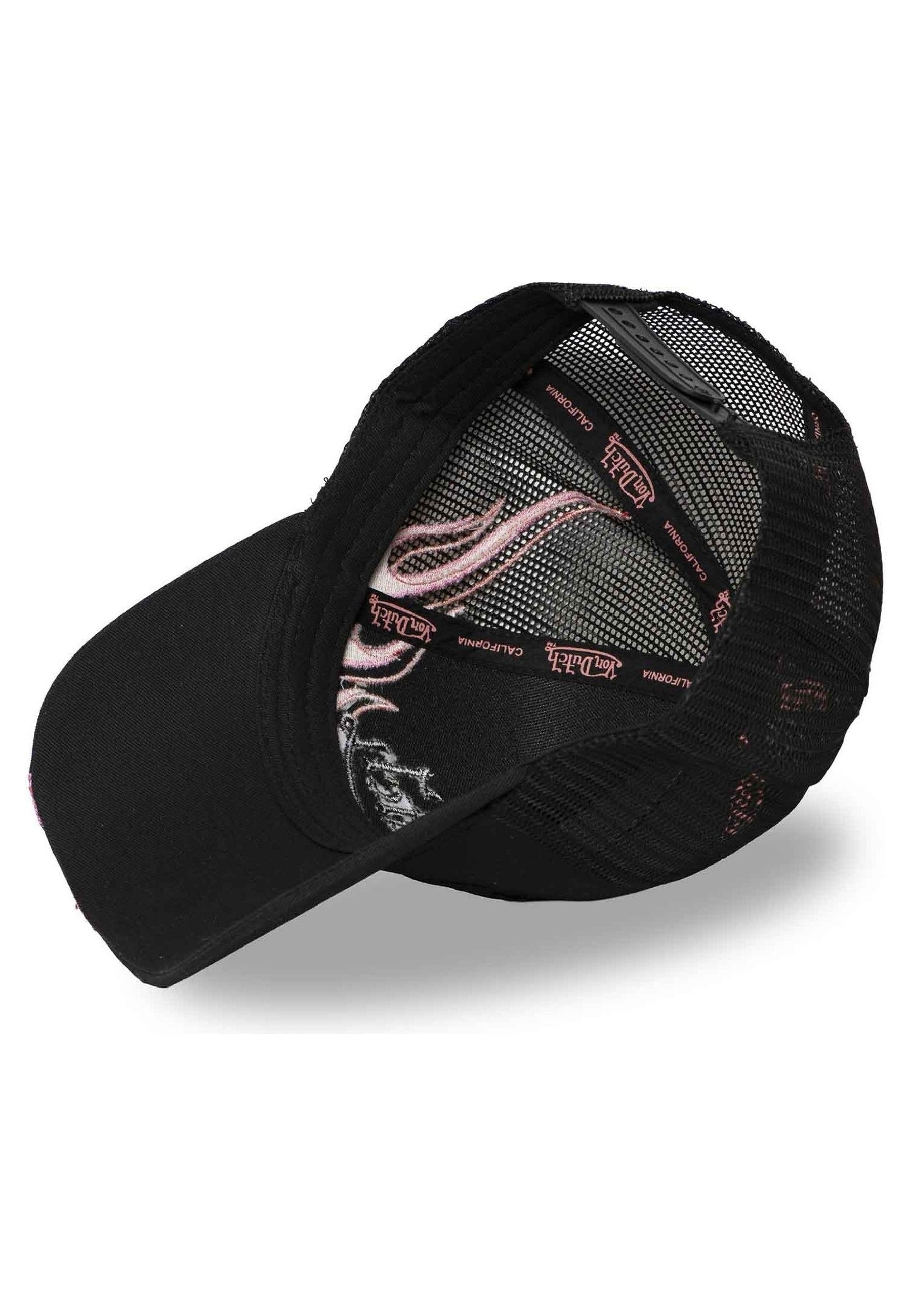 GORRA VON DUTCH NEGRA PINK FLAMES TRUCKER CAP