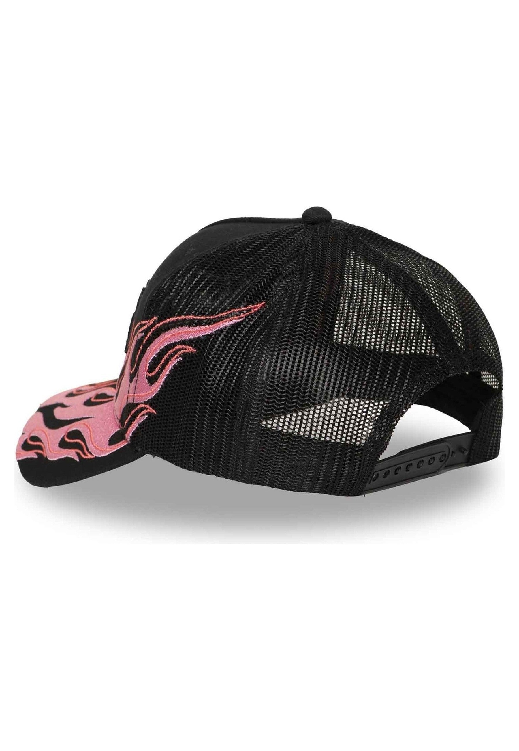 GORRA VON DUTCH NEGRA PINK FLAMES TRUCKER CAP