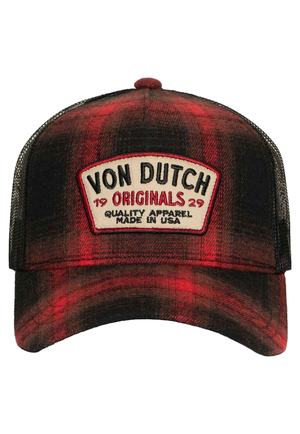 GORRA VON DUTCH ROJA CUADROS CAR 05 TRUCKER CAP - AREA ZERO