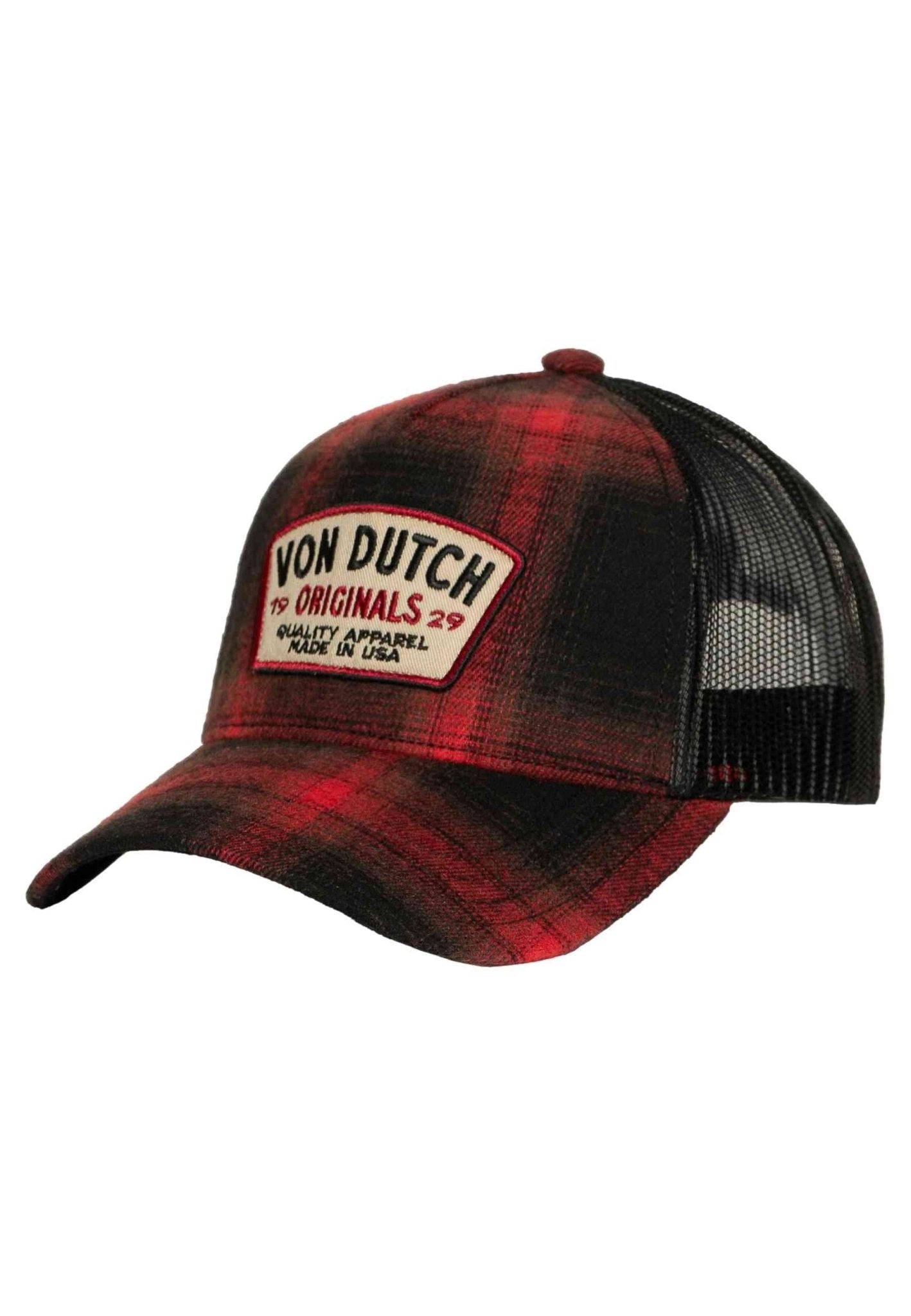 GORRA VON DUTCH ROJA CUADROS CAR 05 TRUCKER CAP - AREA ZERO