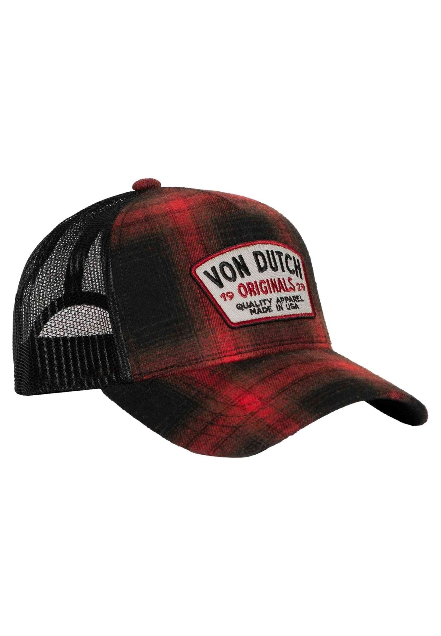 GORRA VON DUTCH ROJA CUADROS CAR 05 TRUCKER CAP - AREA ZERO