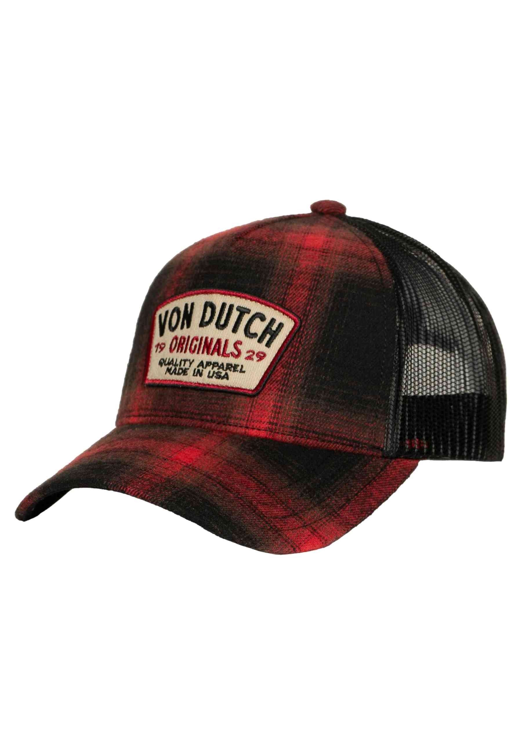 GORRA VON DUTCH ROJA CUADROS CAR 05 TRUCKER CAP