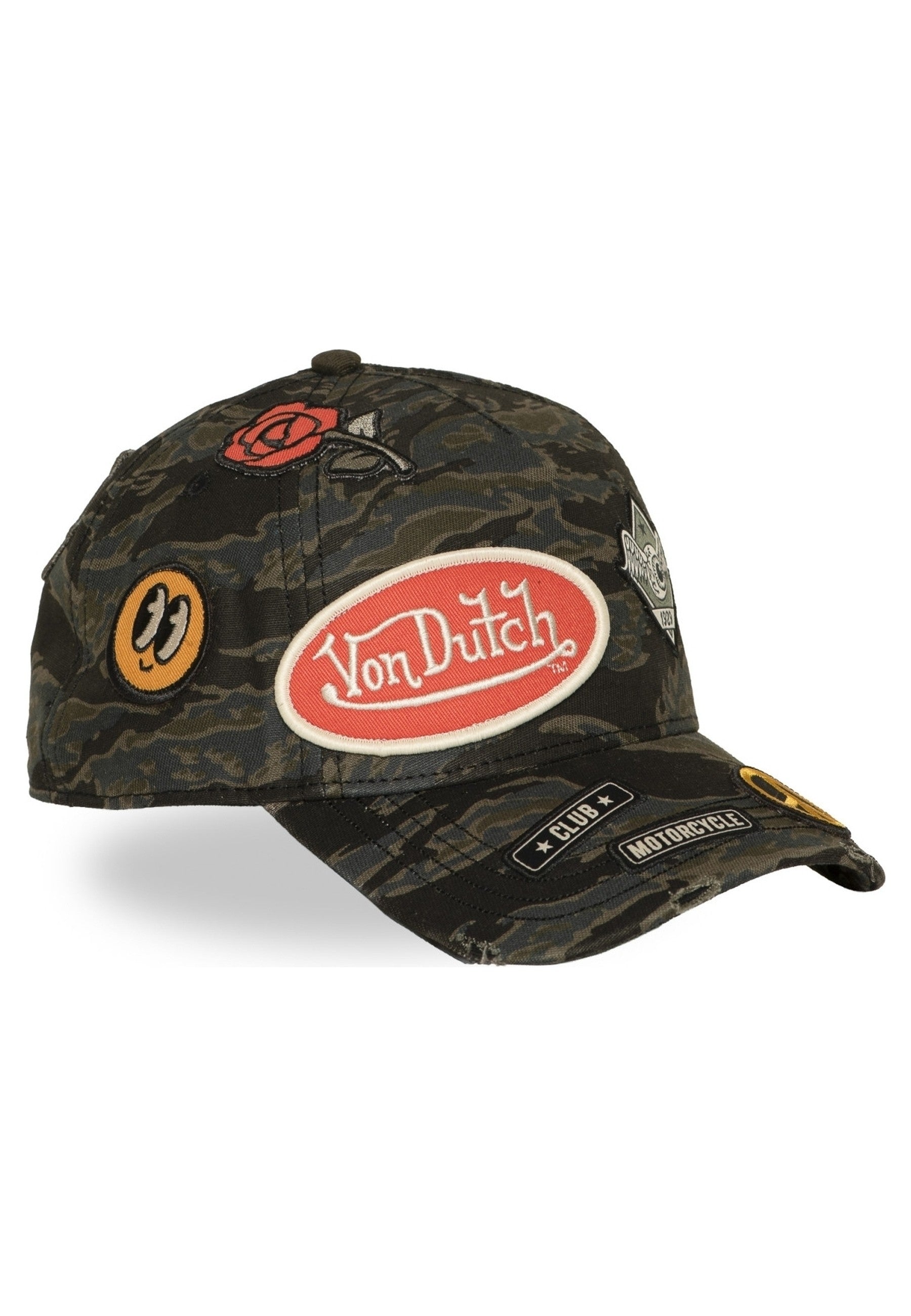 GORRA VON DUTCH VERDE CAMO01 FULL PATCHES DISTRESSED CAP