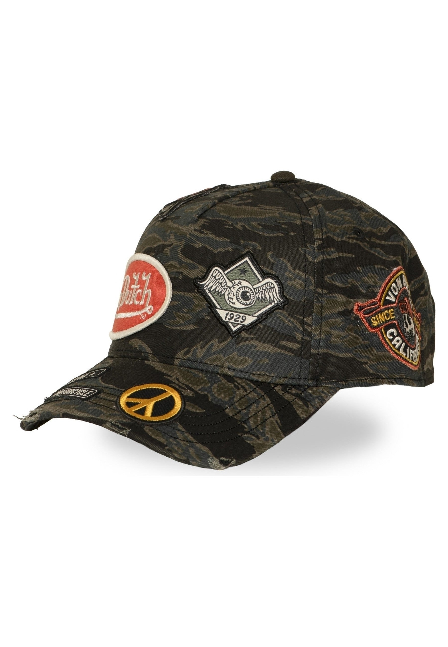 GORRA VON DUTCH VERDE CAMO01 FULL PATCHES DISTRESSED CAP