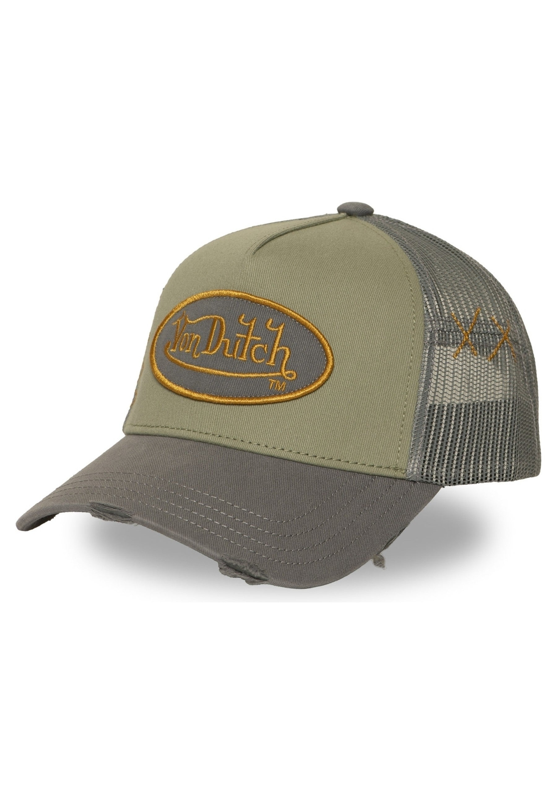 GORRA VON DUTCH VERDE DISTRESSED USED15 TRUCKER CAP