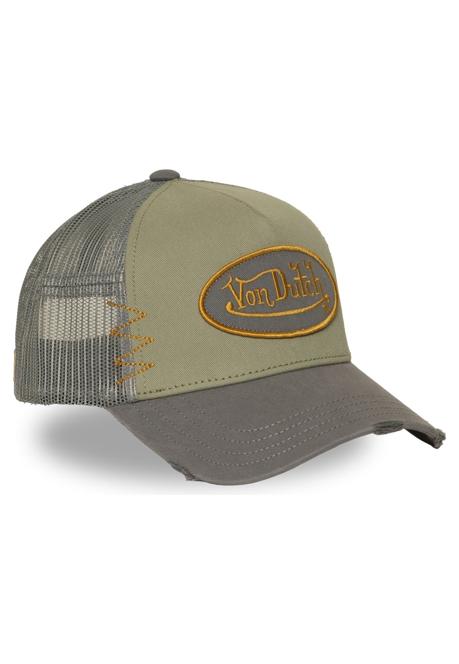GORRA VON DUTCH VERDE DISTRESSED USED15 TRUCKER CAP