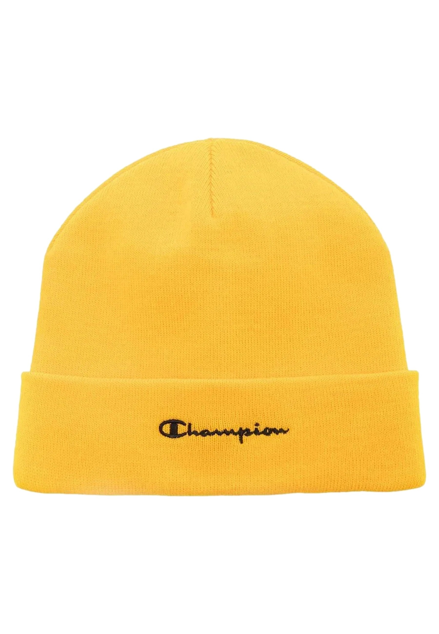 GORRO CHAMPION MOSTAZA LOGO LETRAS BORDADO FRENTE