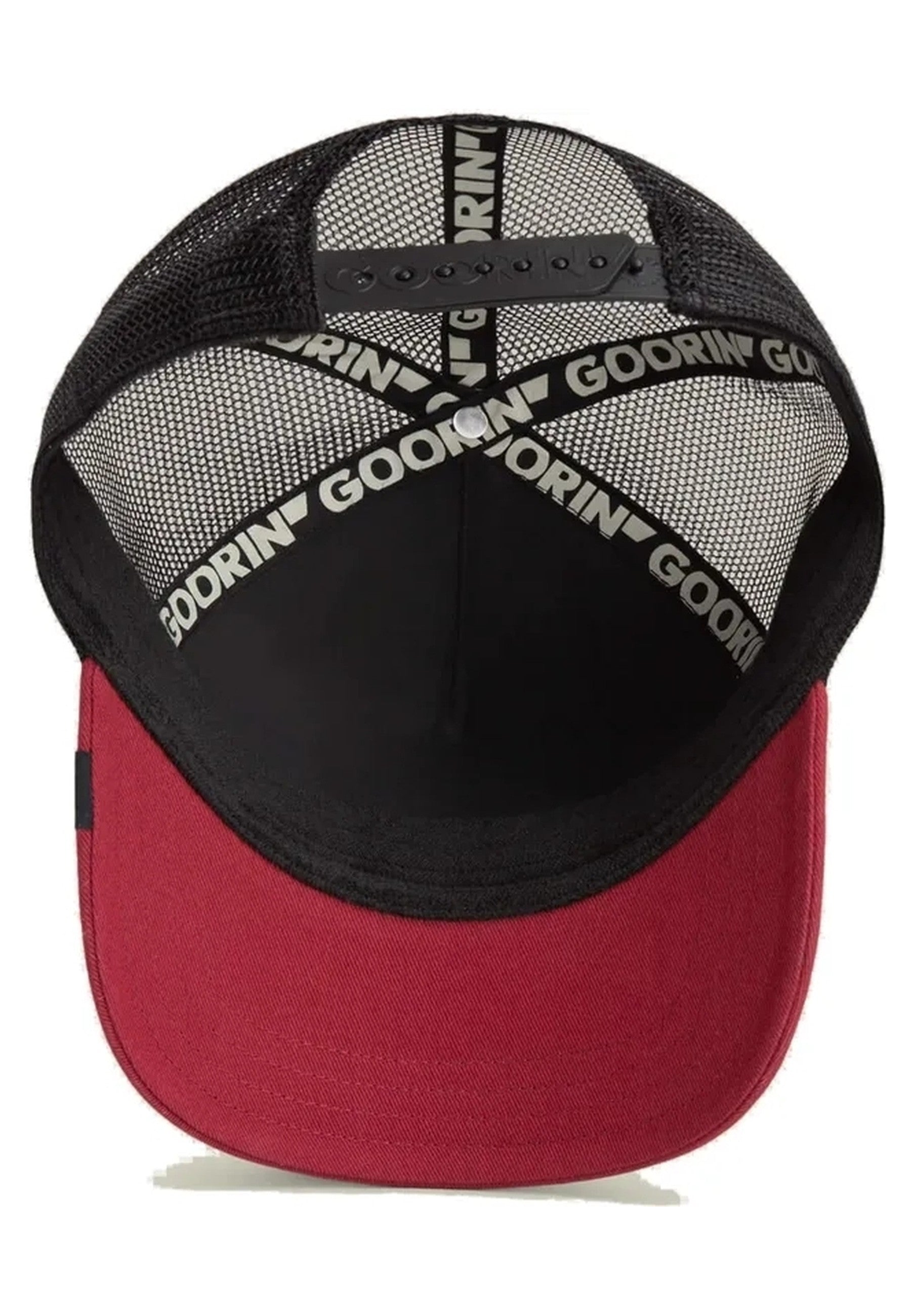 GORRA GOORIN BROS NEGRA/GRANATE DOBERMAN BEWARE TRUCKER CAP