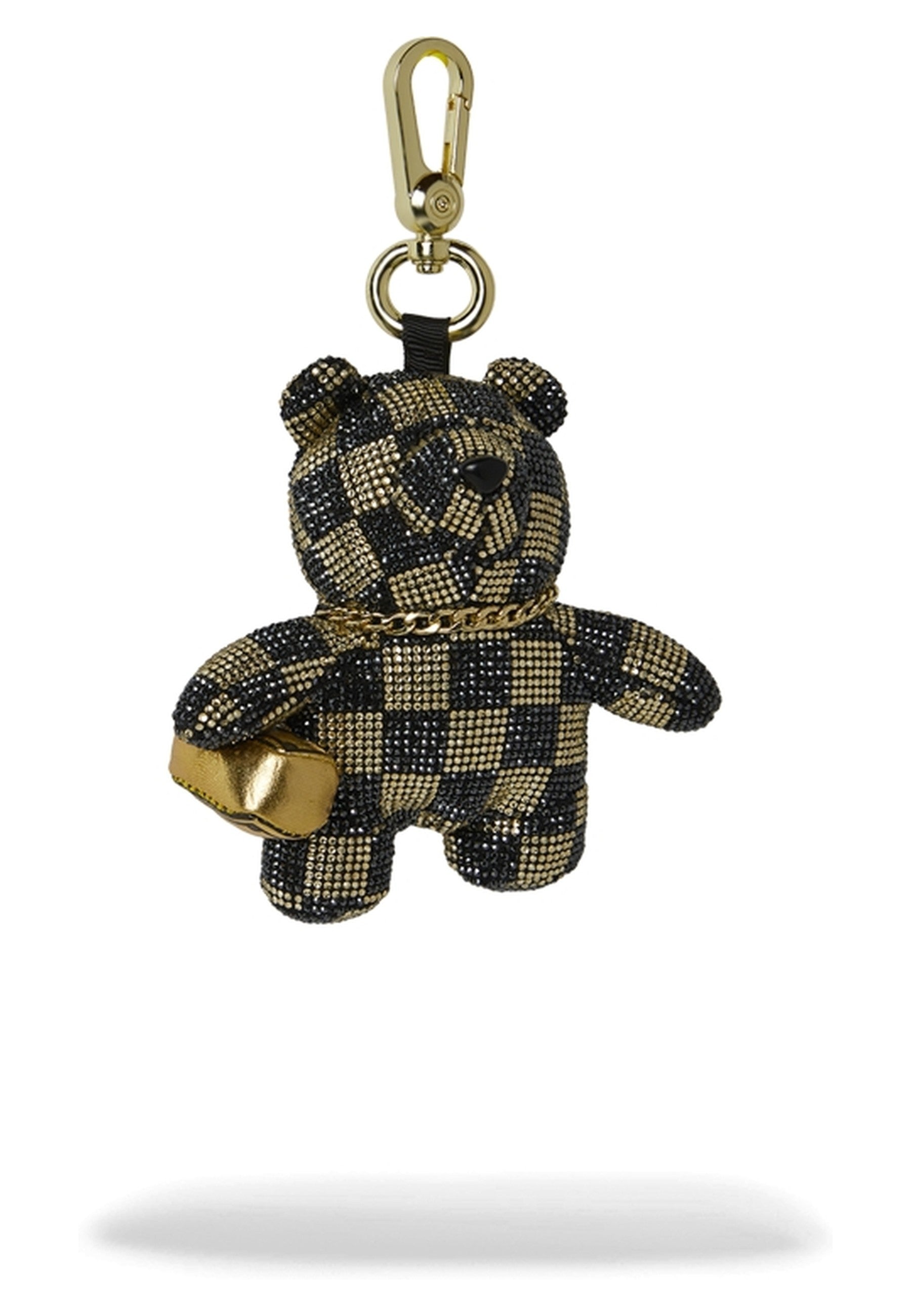 LLAVERO SPRAYGROUND NEGRO GOLD AND DANGEROUS BEAR CUB KEYCHAIN