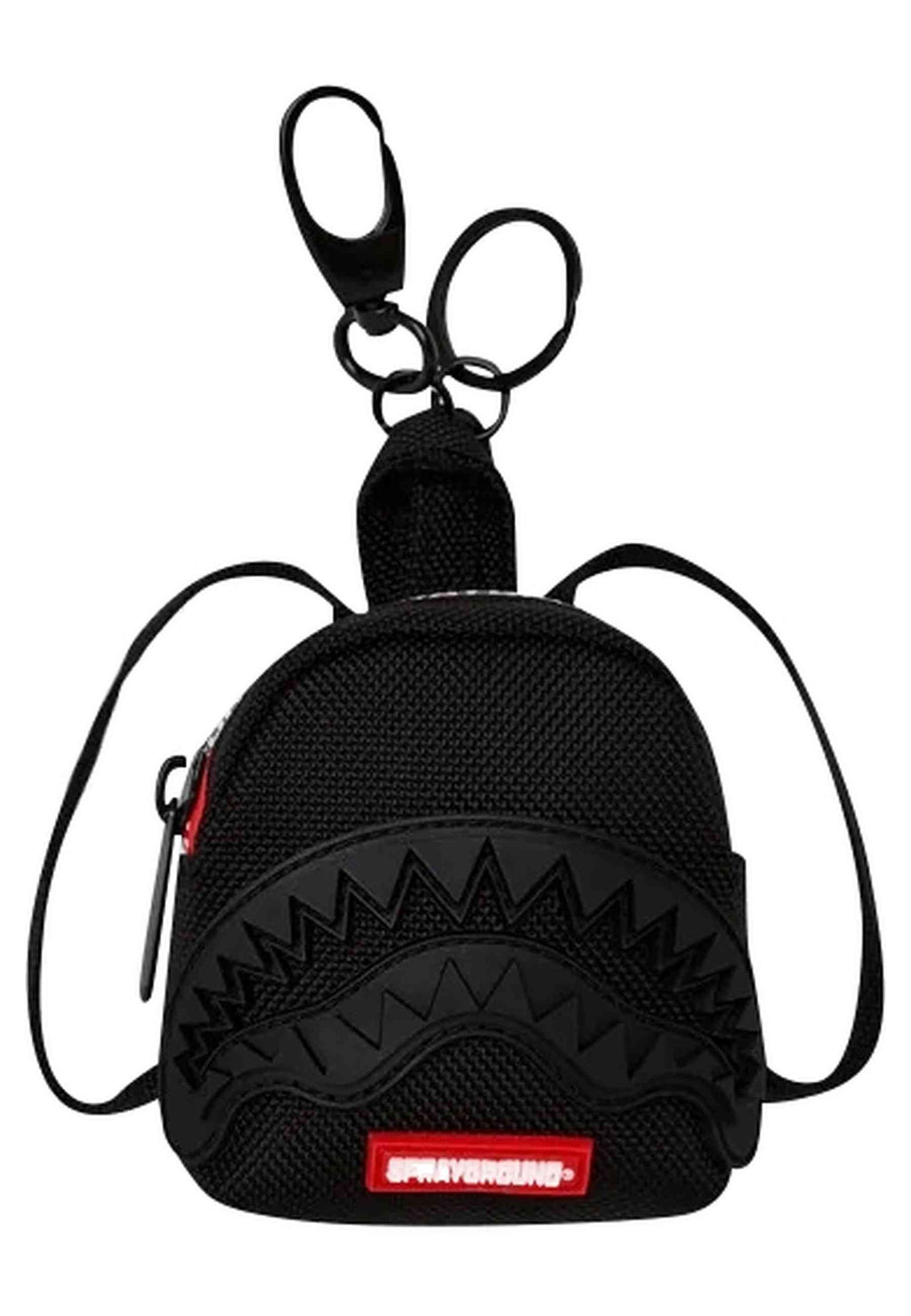 LLAVERO SPRAYGROUND NEGRO PRINTED ZIPPER SHARK KEYCHAIN