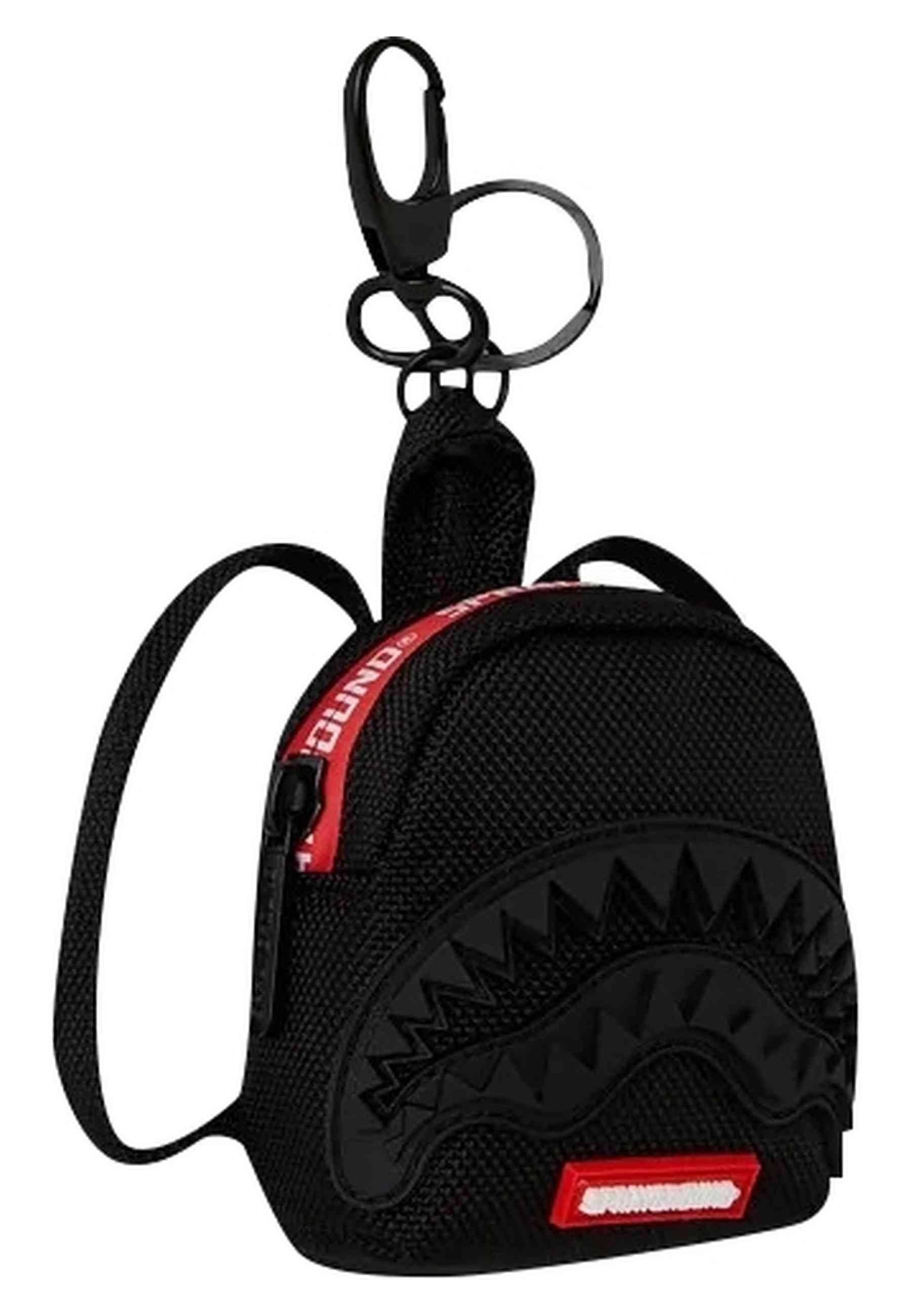 LLAVERO SPRAYGROUND NEGRO PRINTED ZIPPER SHARK KEYCHAIN