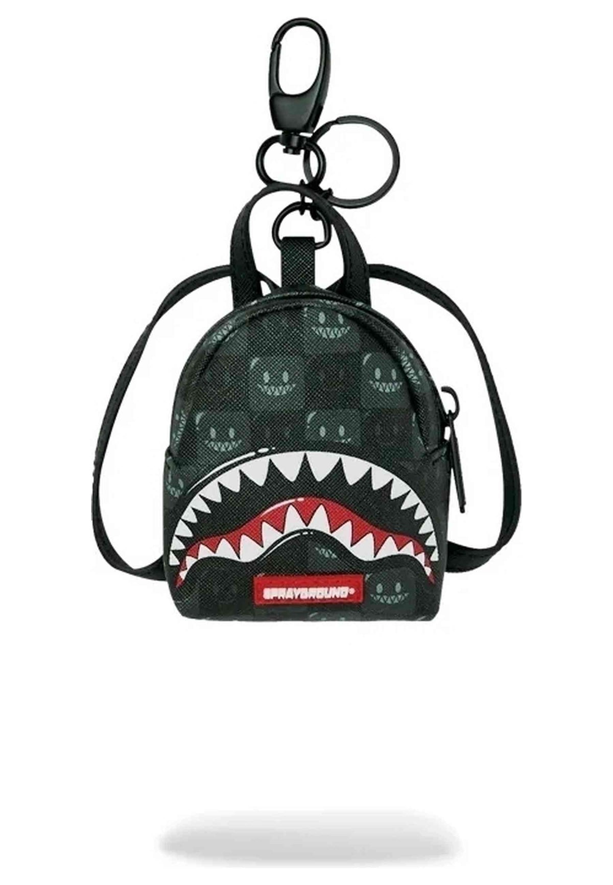 LLAVERO SPRAYGROUND NEGRO SHARK IN PARIS WTF BUBBLY BLACK CHECK KEYCHAIN
