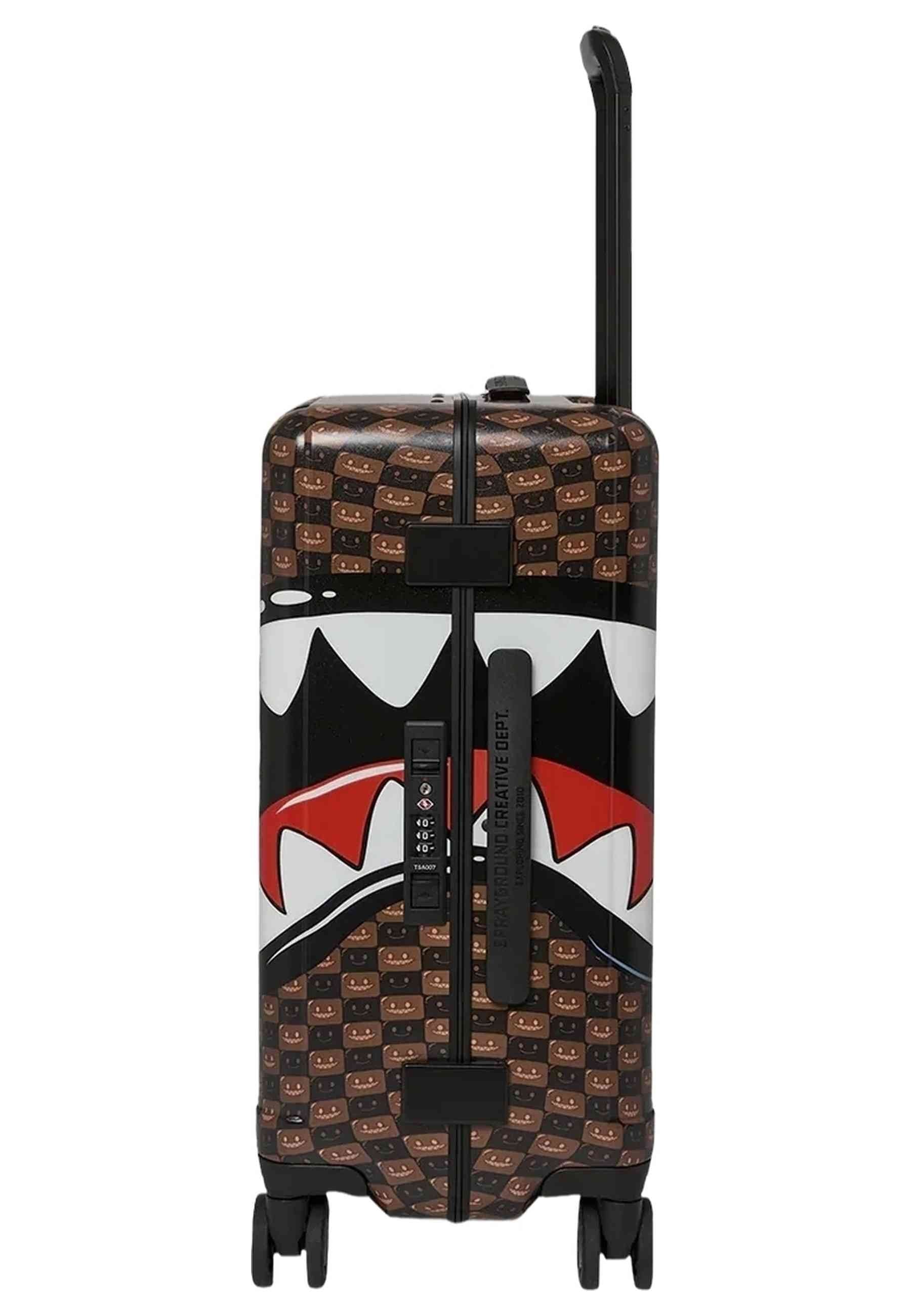 MALETA SPRAYGROUND MARRON SHARKS IN PARIS WTF BUBBLE BROWN CHECK CARRY-ON LUGGAG