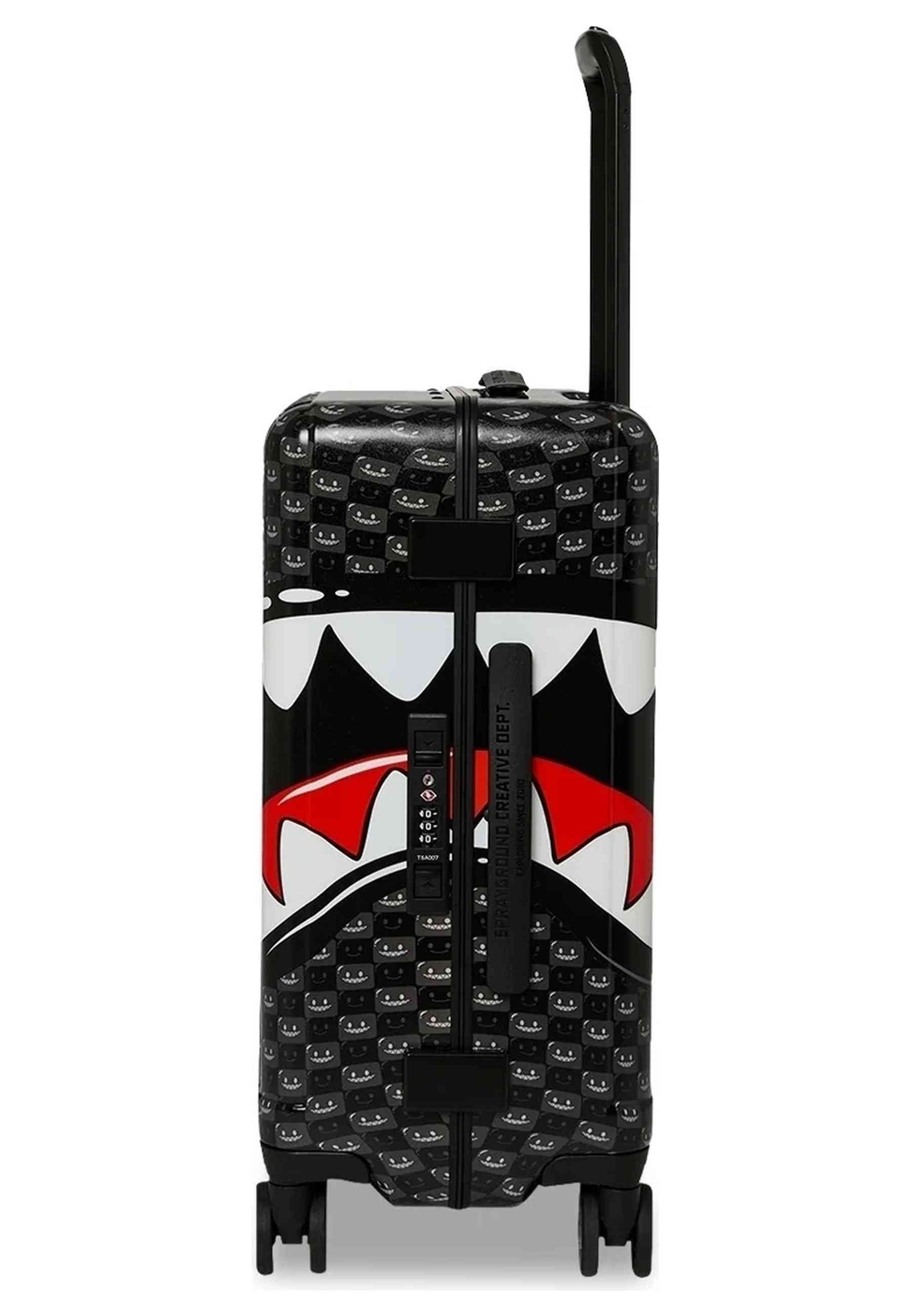 MALETA SPRAYGROUND NEGRA SHARKS IN PARIS WTF BUBBLY BLACK CHECK CARRY-ON LUGGAGE