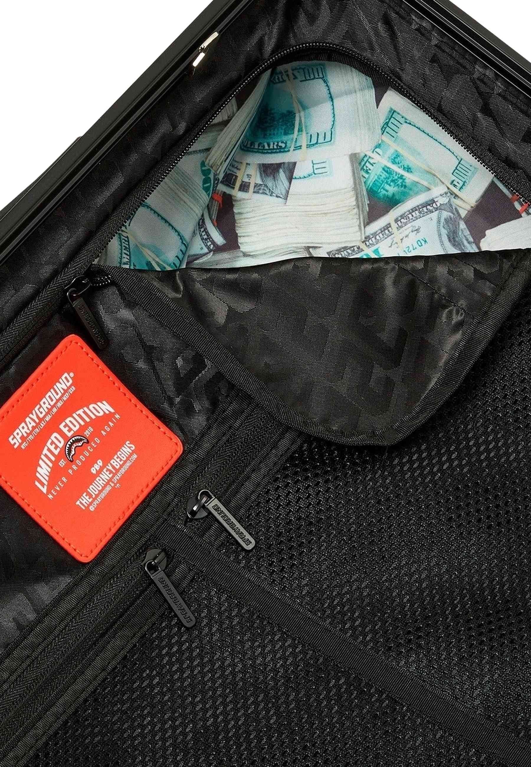 MALETA SPRAYGROUND NEGRA SHARKS IN PARIS WTF BUBBLY BLACK CHECK CARRY-ON LUGGAGE
