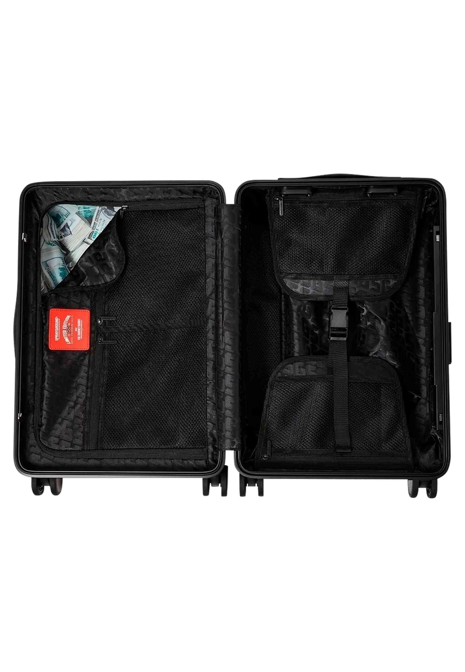 MALETA SPRAYGROUND NEGRA SHARKS IN PARIS WTF BUBBLY BLACK CHECK FULL SIZE LUGGAG