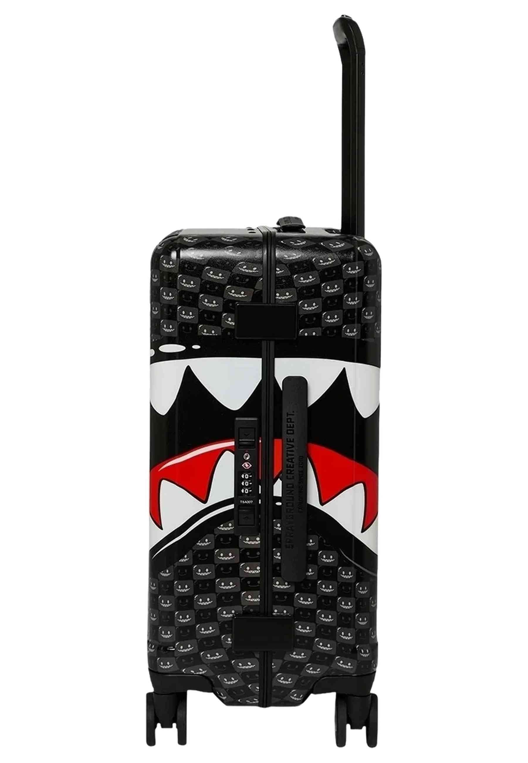MALETA SPRAYGROUND NEGRA SHARKS IN PARIS WTF BUBBLY BLACK CHECK FULL SIZE LUGGAG