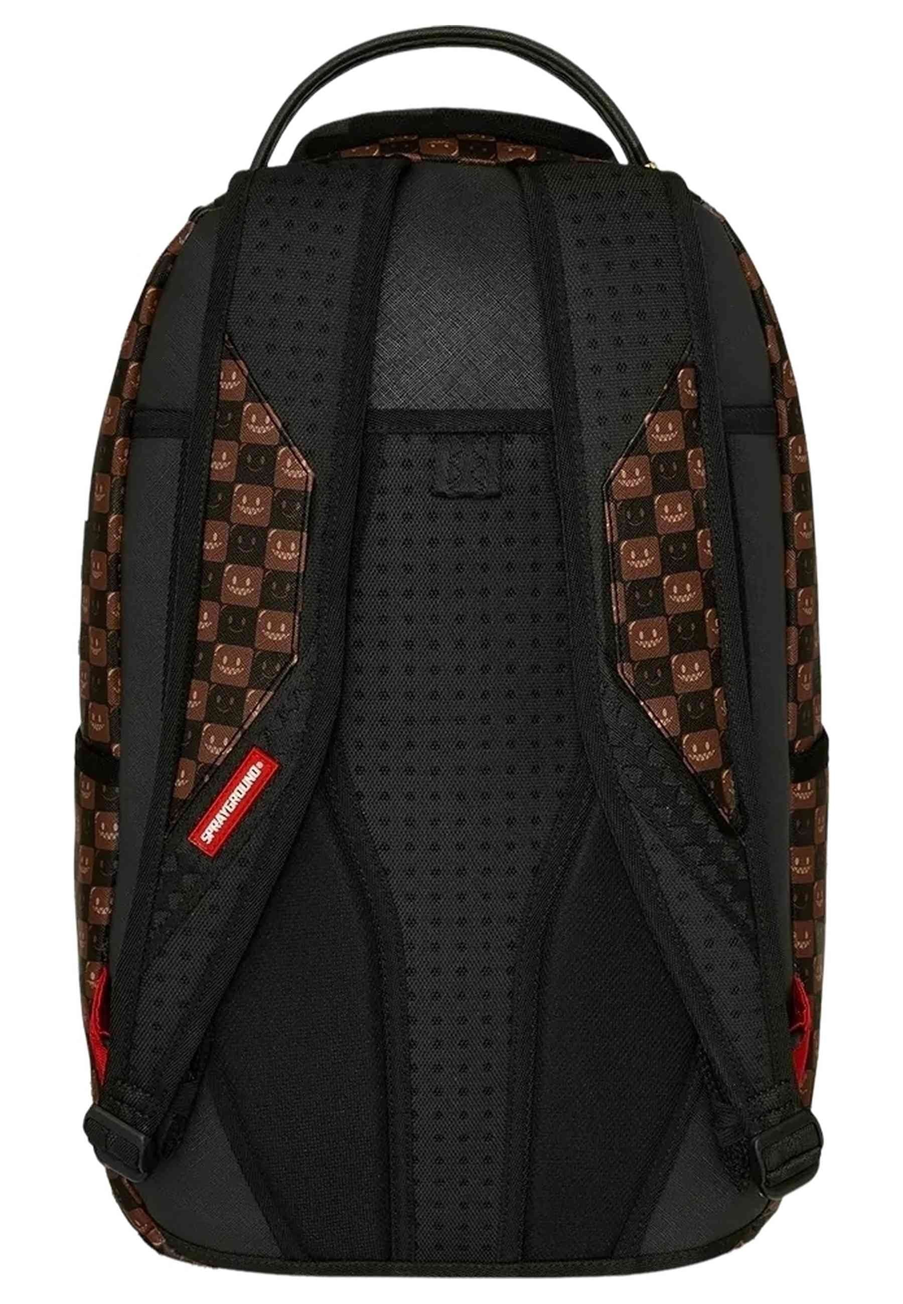 MOCHILA SPRAYGROUND MARORN SHARKS IN PARIS WTF BUBBLE BROWN CHECK BACKPACK