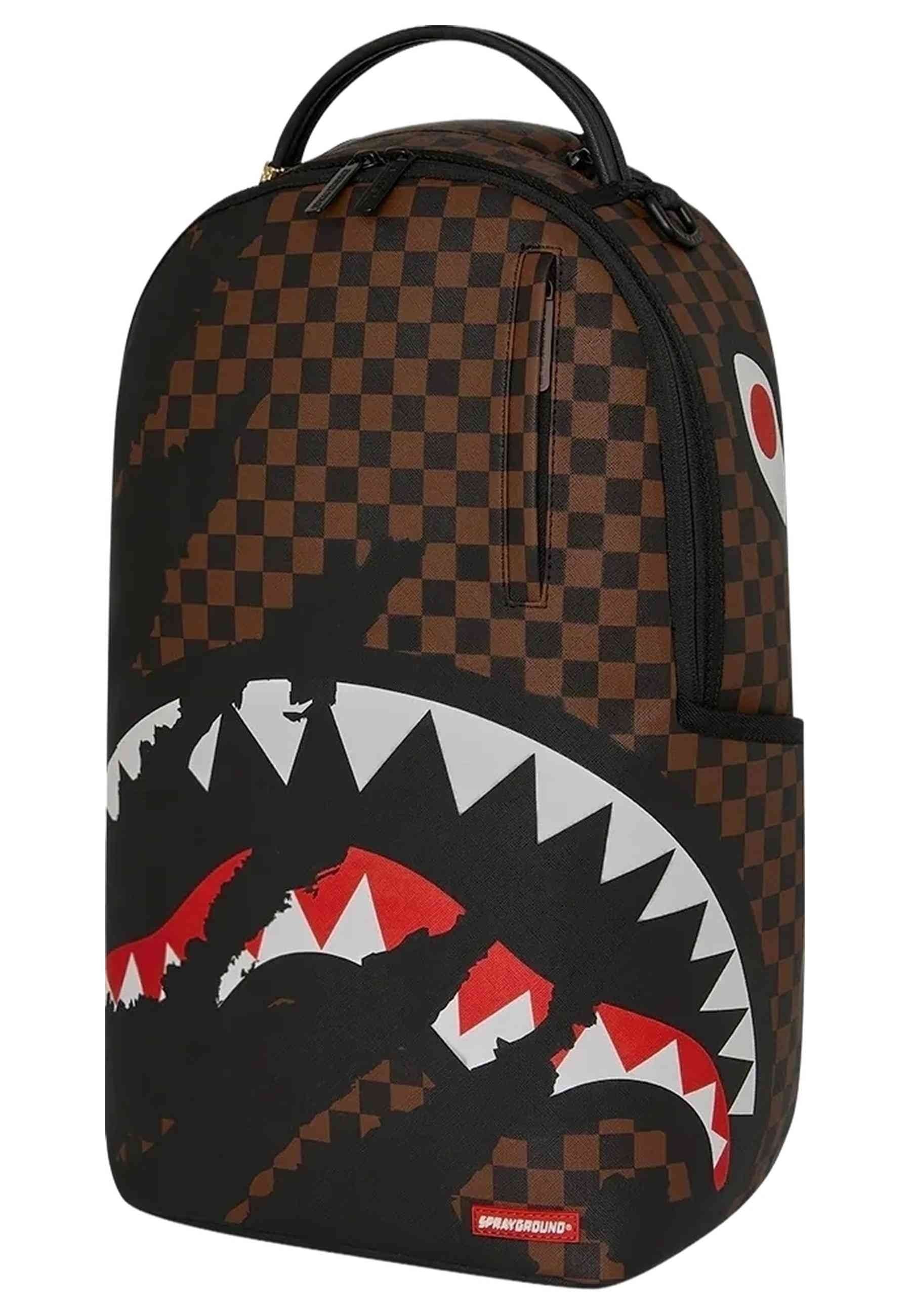 MOCHILA SPRAYGROUND MARRON CLAW TEAR CHECK BACKPACK