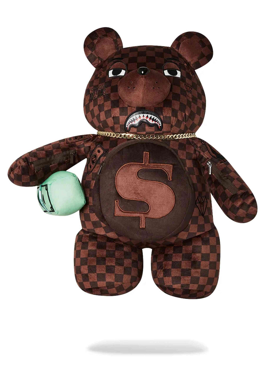 MOCHILA SPRAYGROUND MARRON SIP LENTICULARCHOMP MONEYBEAR BACKPACK