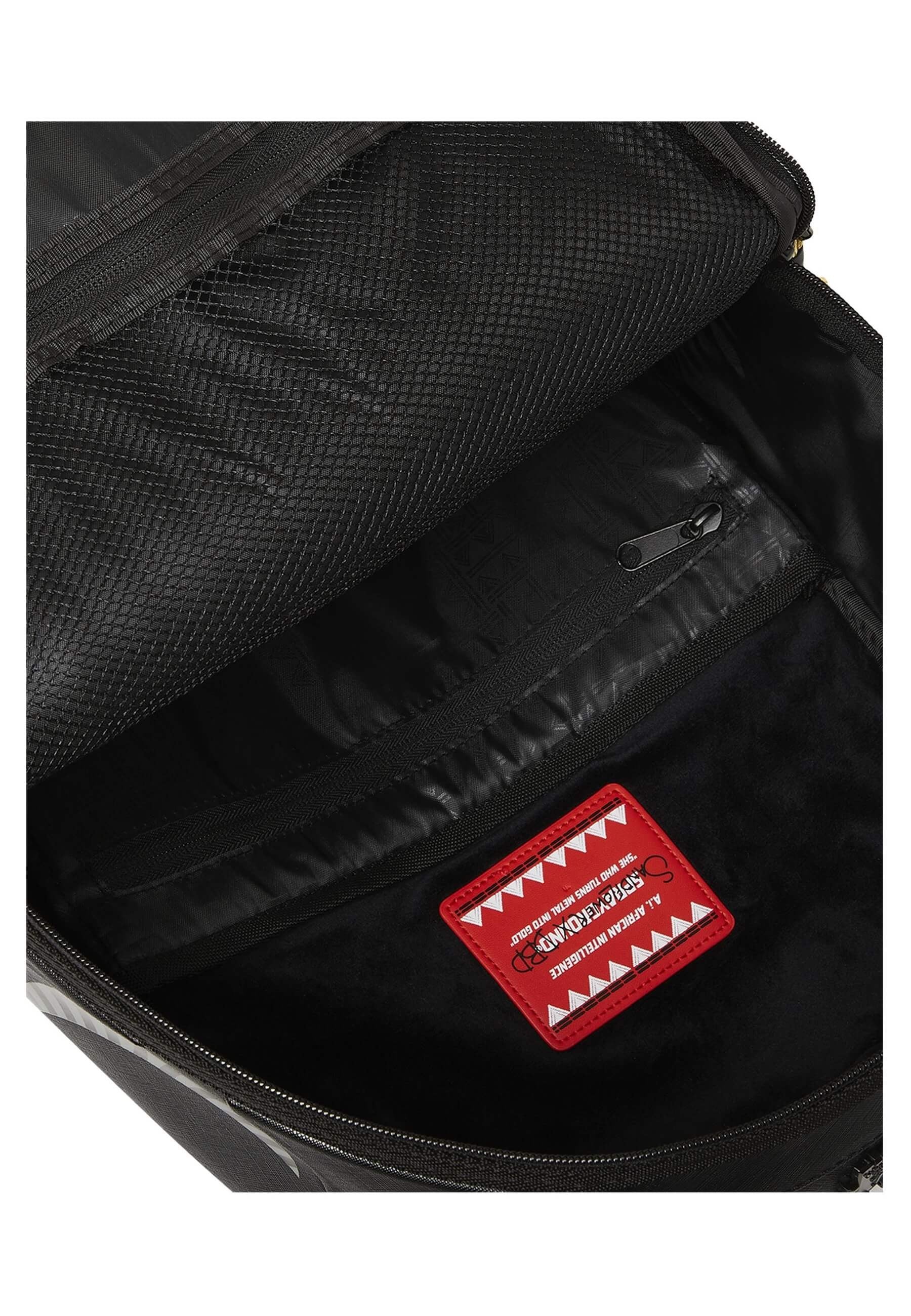 MOCHILA SPRAYGROUND NEGRA AI WONDERLAND GOLD AND BLACK BACKPACK