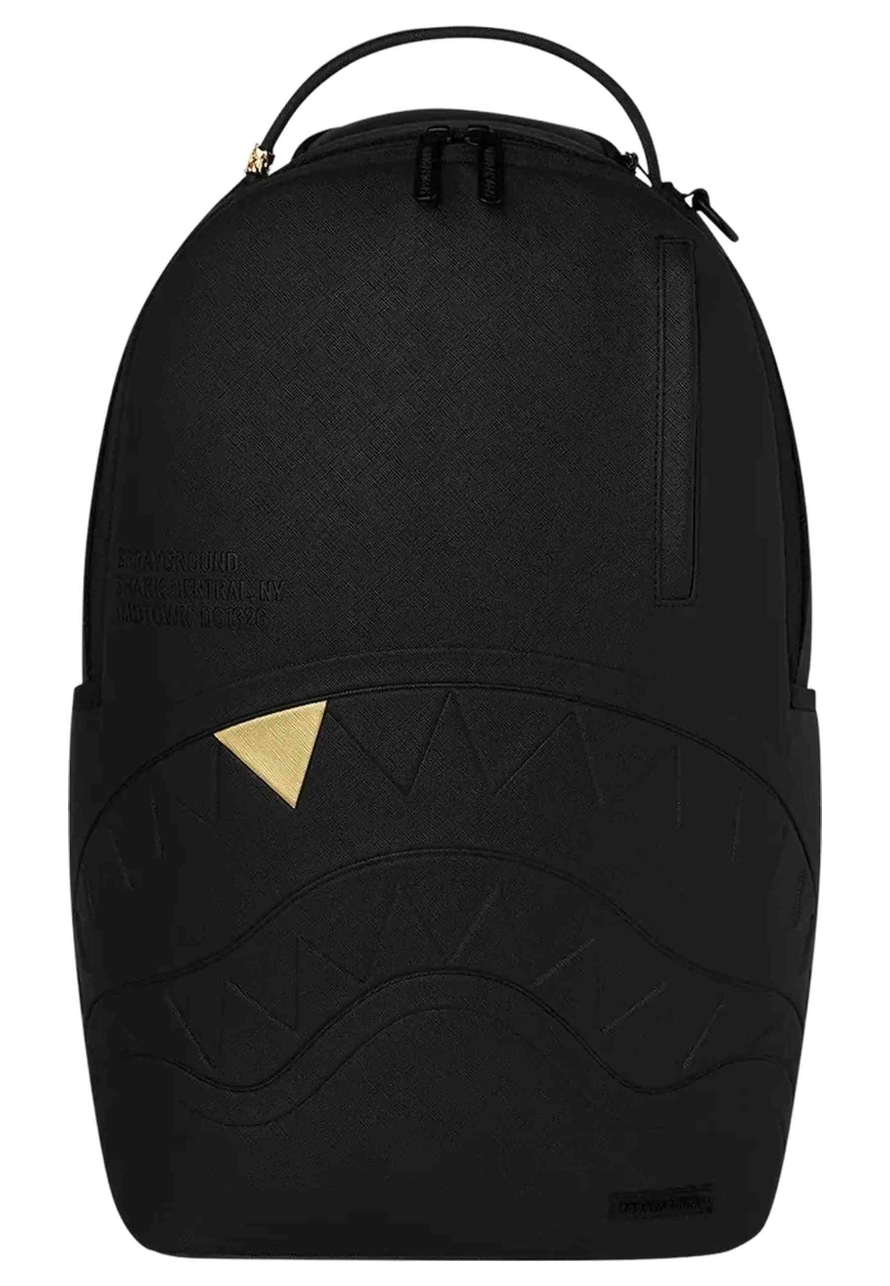 MOCHILA SPRAYGROUND NEGRA BLACKED OUT EMBOSSED GOLD TOOTH BACKPACK
