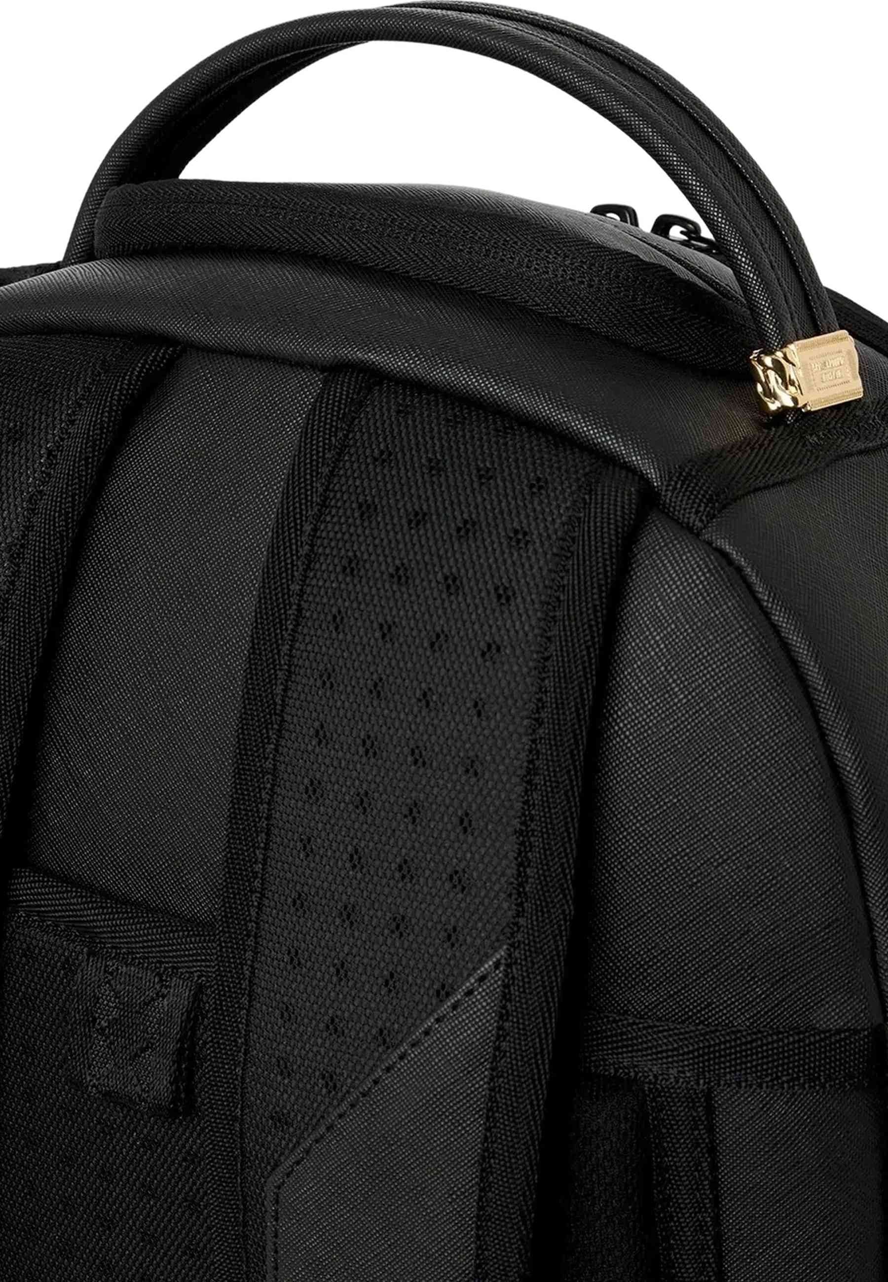 MOCHILA SPRAYGROUND NEGRA BLACKED OUT EMBOSSED GOLD TOOTH BACKPACK