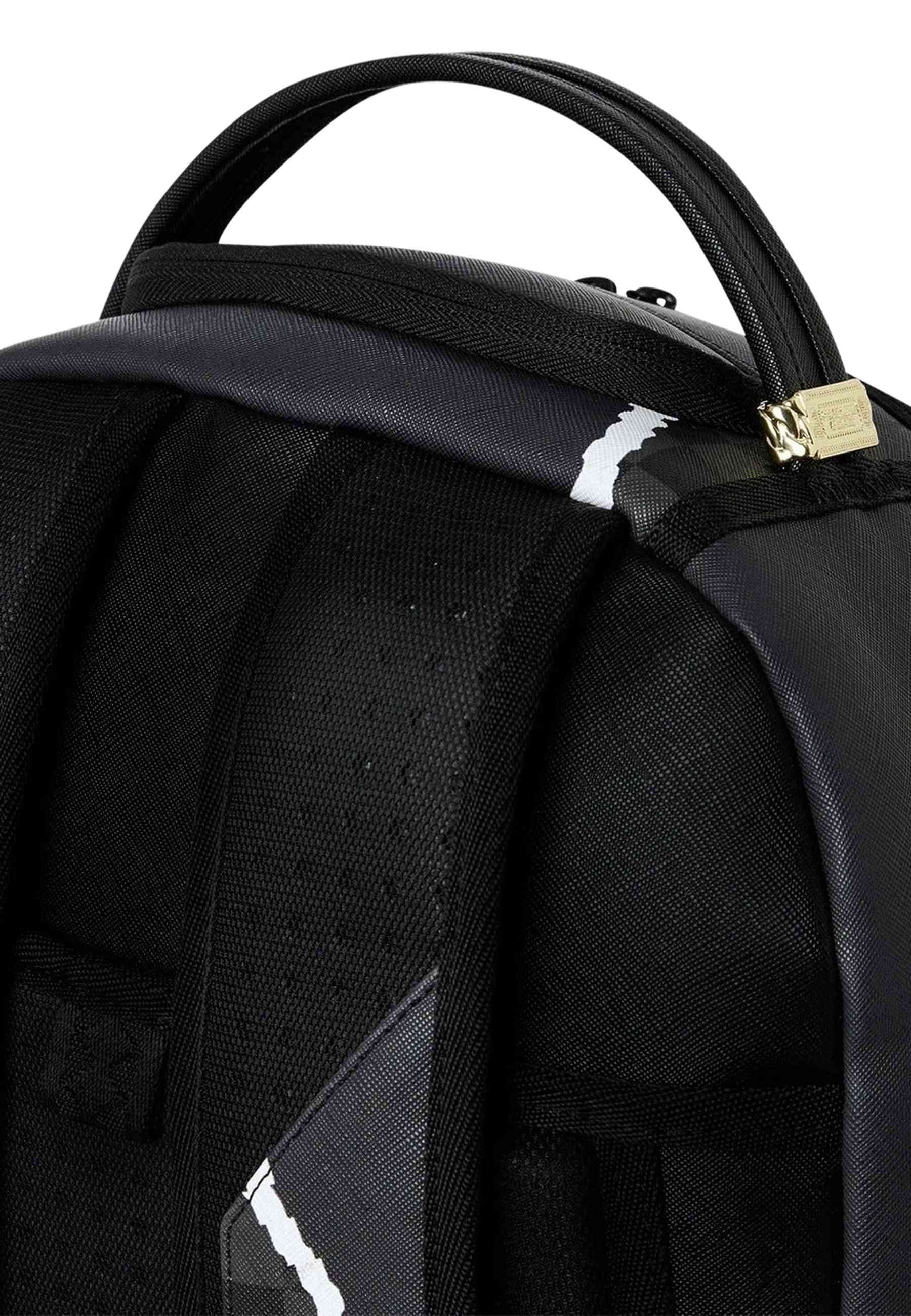 MOCHILA SPRAYGROUND NEGRA CENTER RIP REVEALING GRAY CHECK BACKPACK