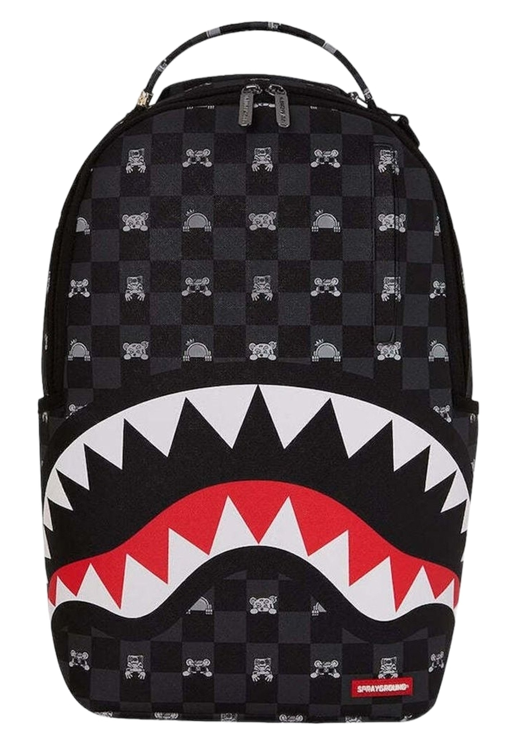 MOCHILA SPRAYGROUND NEGRA GRAY PEEKING CHARACTER CHECK BACKPACK
