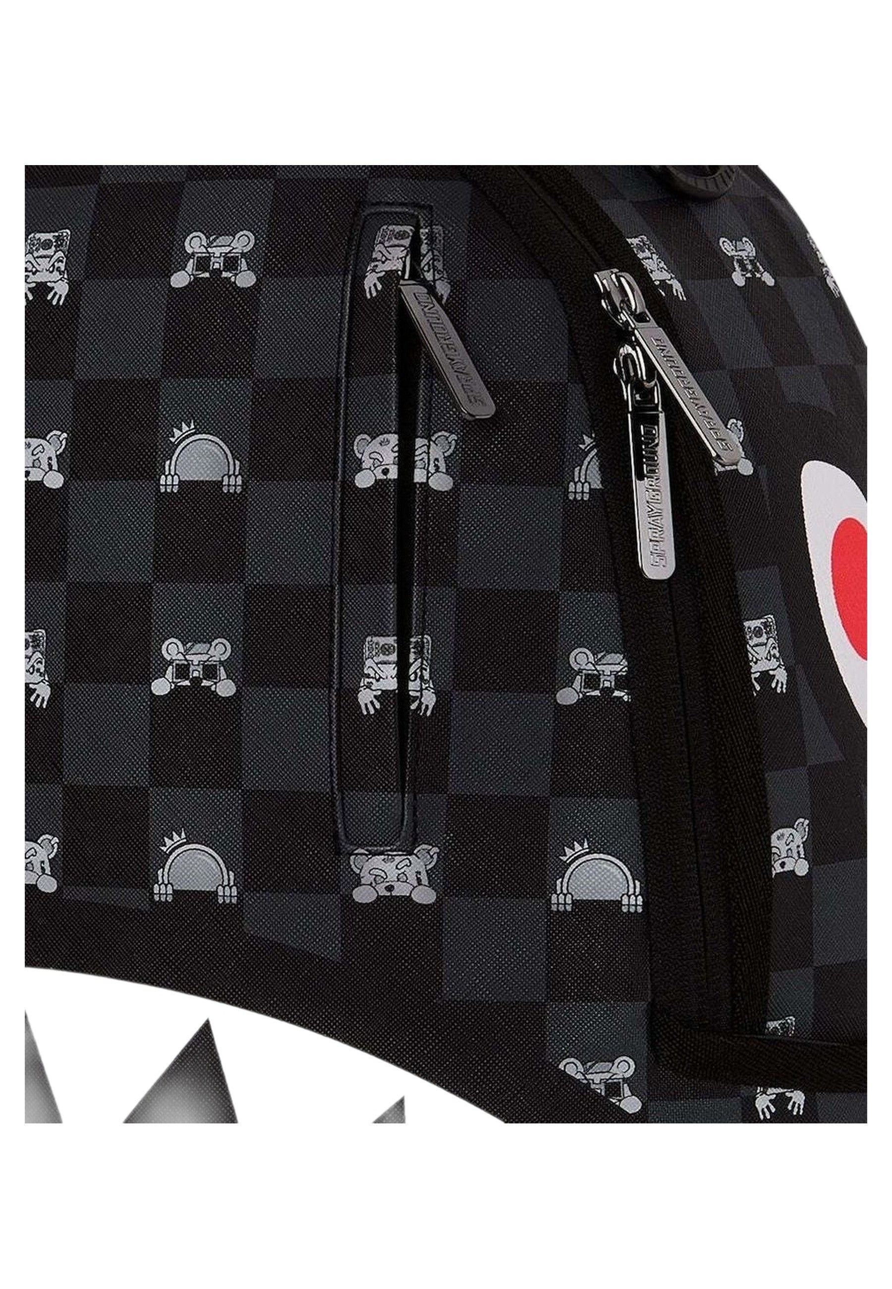 MOCHILA SPRAYGROUND NEGRA GRAY PEEKING CHARACTER CHECK BACKPACK