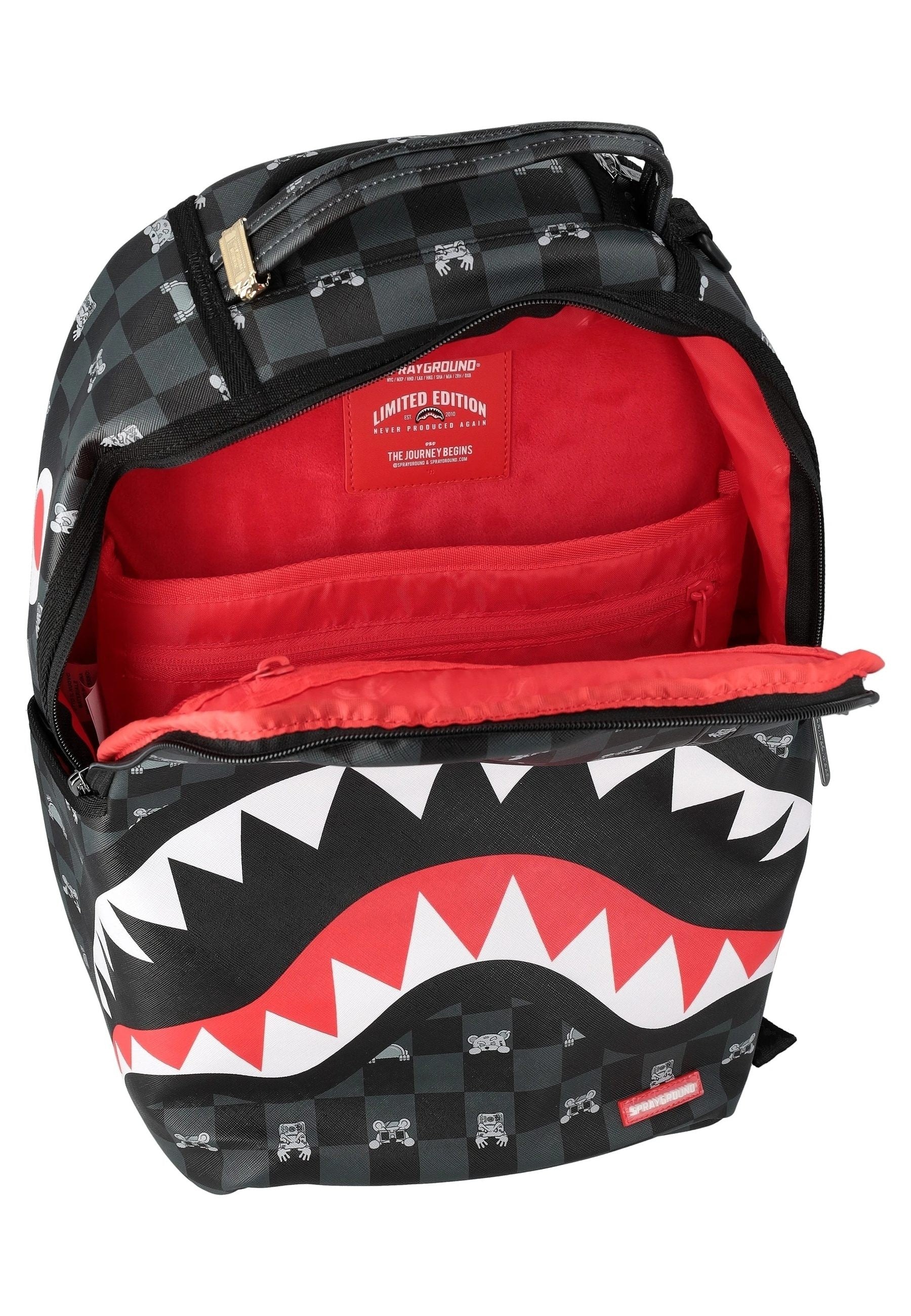 MOCHILA SPRAYGROUND NEGRA GRAY PEEKING CHARACTER CHECK BACKPACK