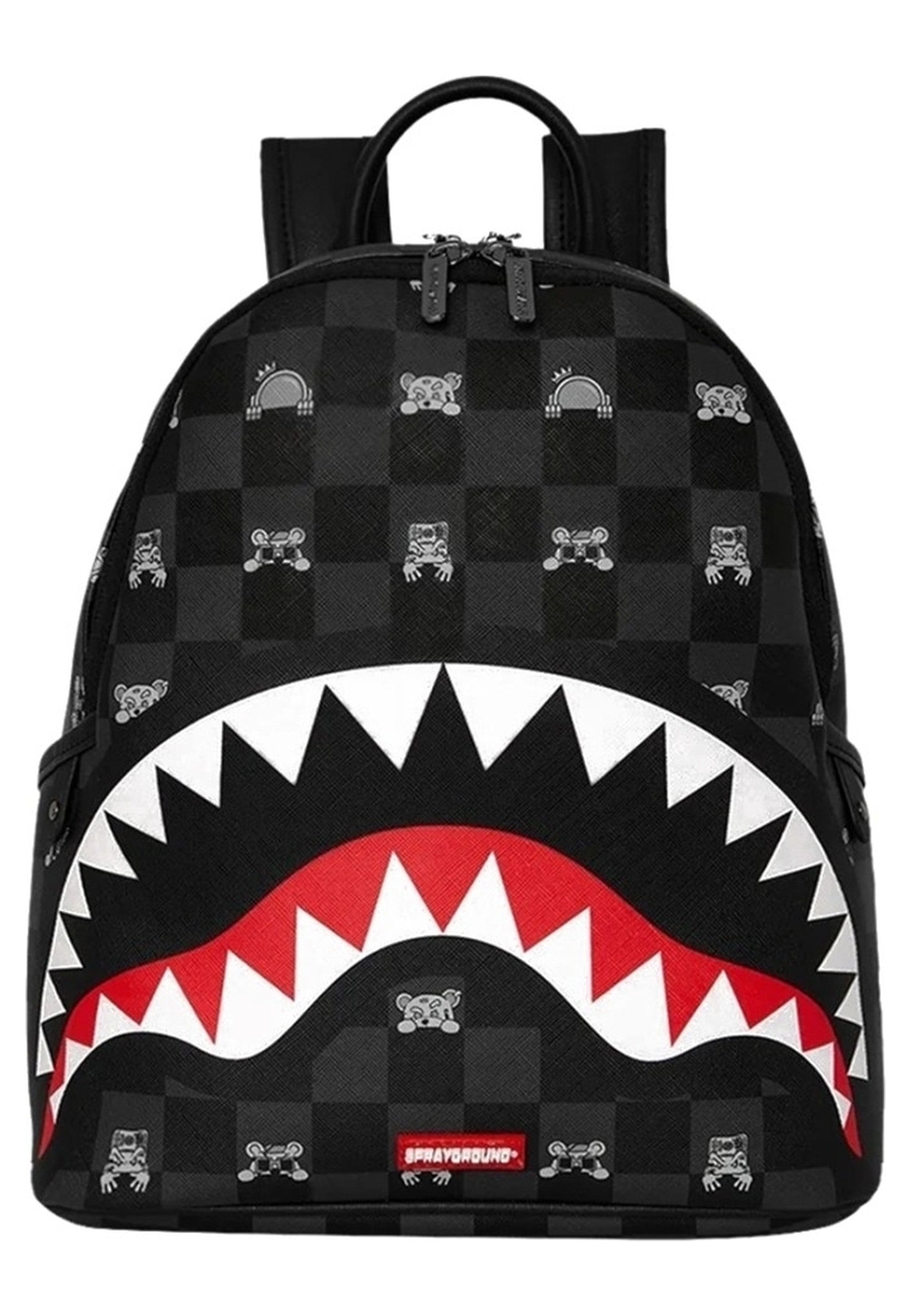 MOCHILA SPRAYGROUND NEGRA GRAY PEEKING CHARACTER CHECK SAVAGE BACKPACK
