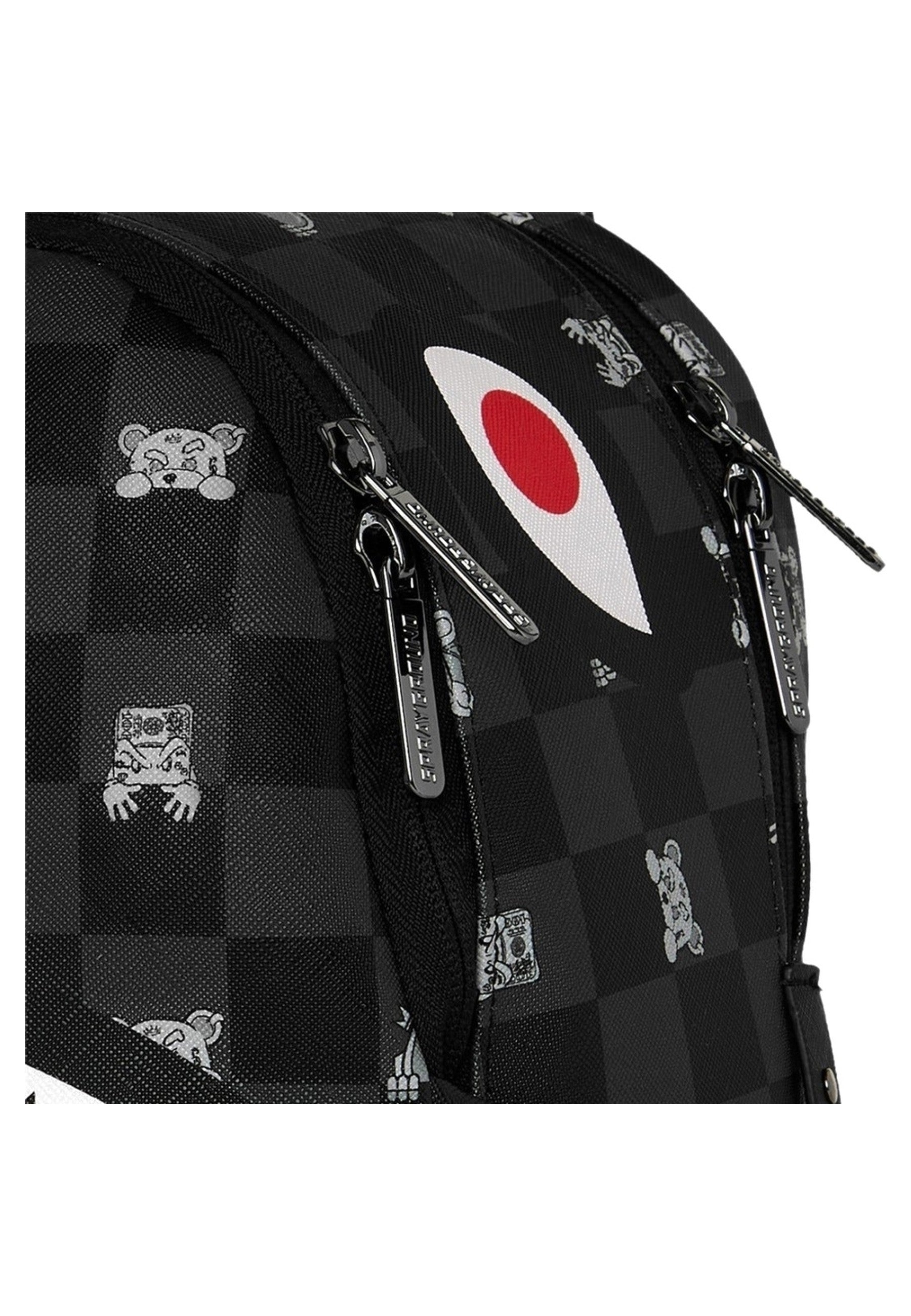 MOCHILA SPRAYGROUND NEGRA GRAY PEEKING CHARACTER CHECK SAVAGE BACKPACK