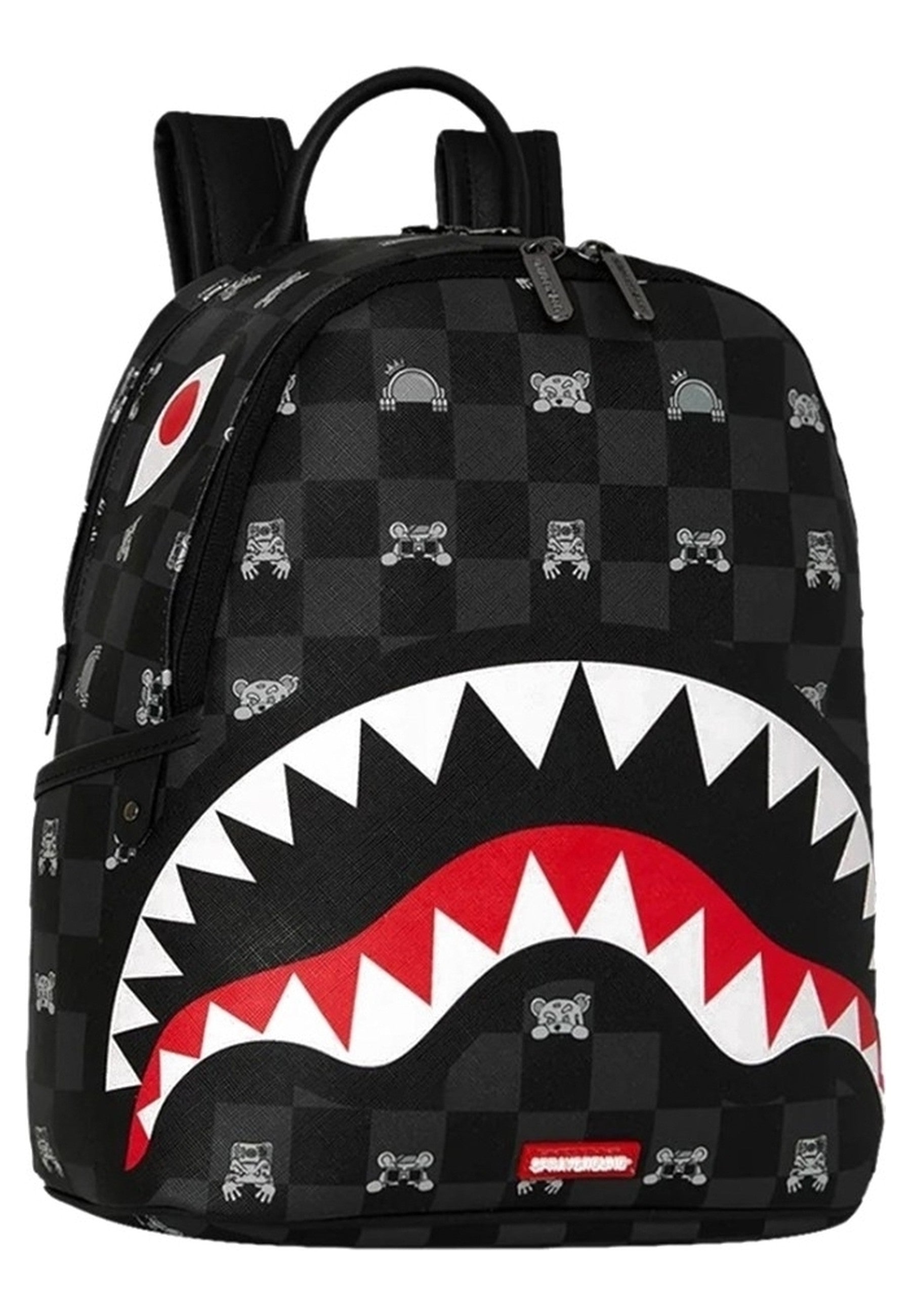 MOCHILA SPRAYGROUND NEGRA GRAY PEEKING CHARACTER CHECK SAVAGE BACKPACK