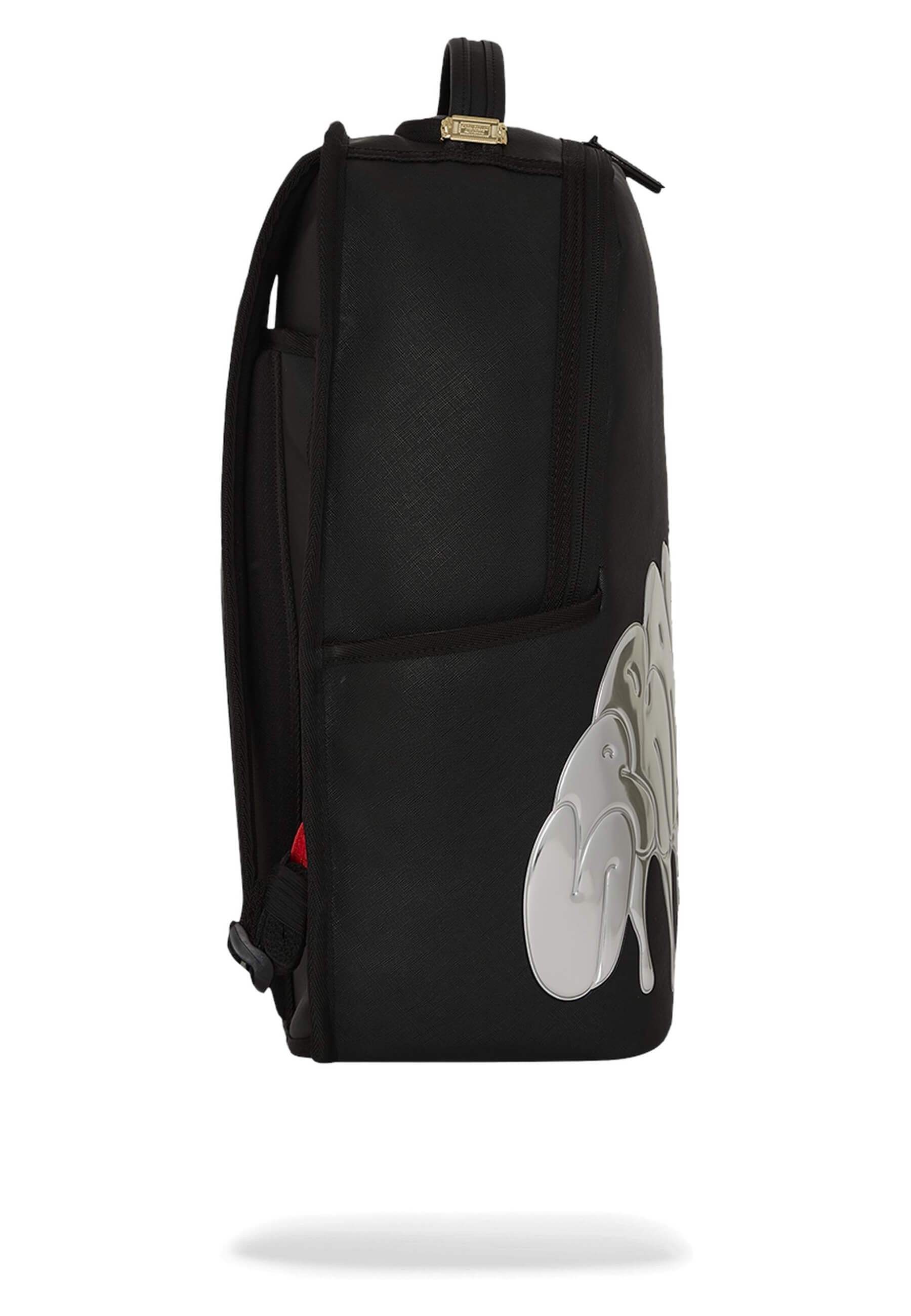 MOCHILA SPRAYGROUND NEGRA METALLIC DRIP SHARK BUBBLE LETTERS DLX BCKPACK