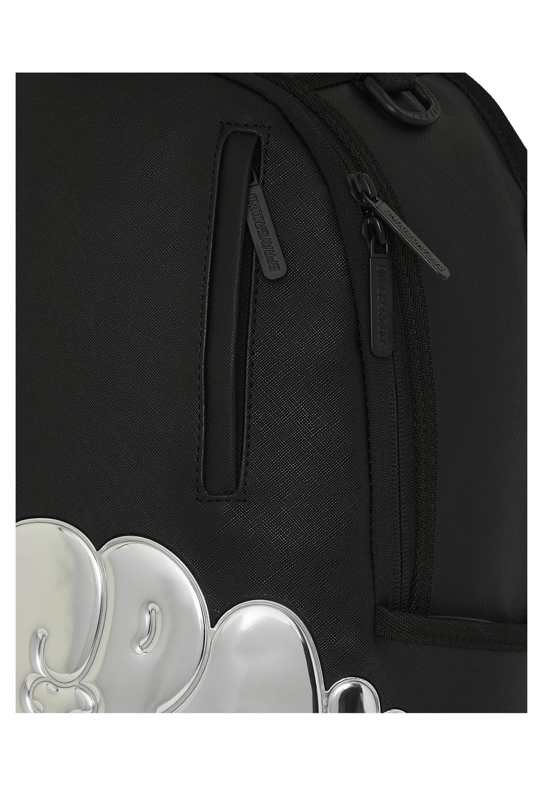 MOCHILA SPRAYGROUND NEGRA METALLIC DRIP SHARK BUBBLE LETTERS DLX BCKPACK