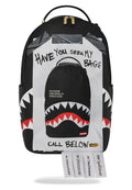 MOCHILA SPRAYGROUND NEGRA MISSIN BAG FLYER ON BAG WITH REAL CUTS STRIPS BACKPACK