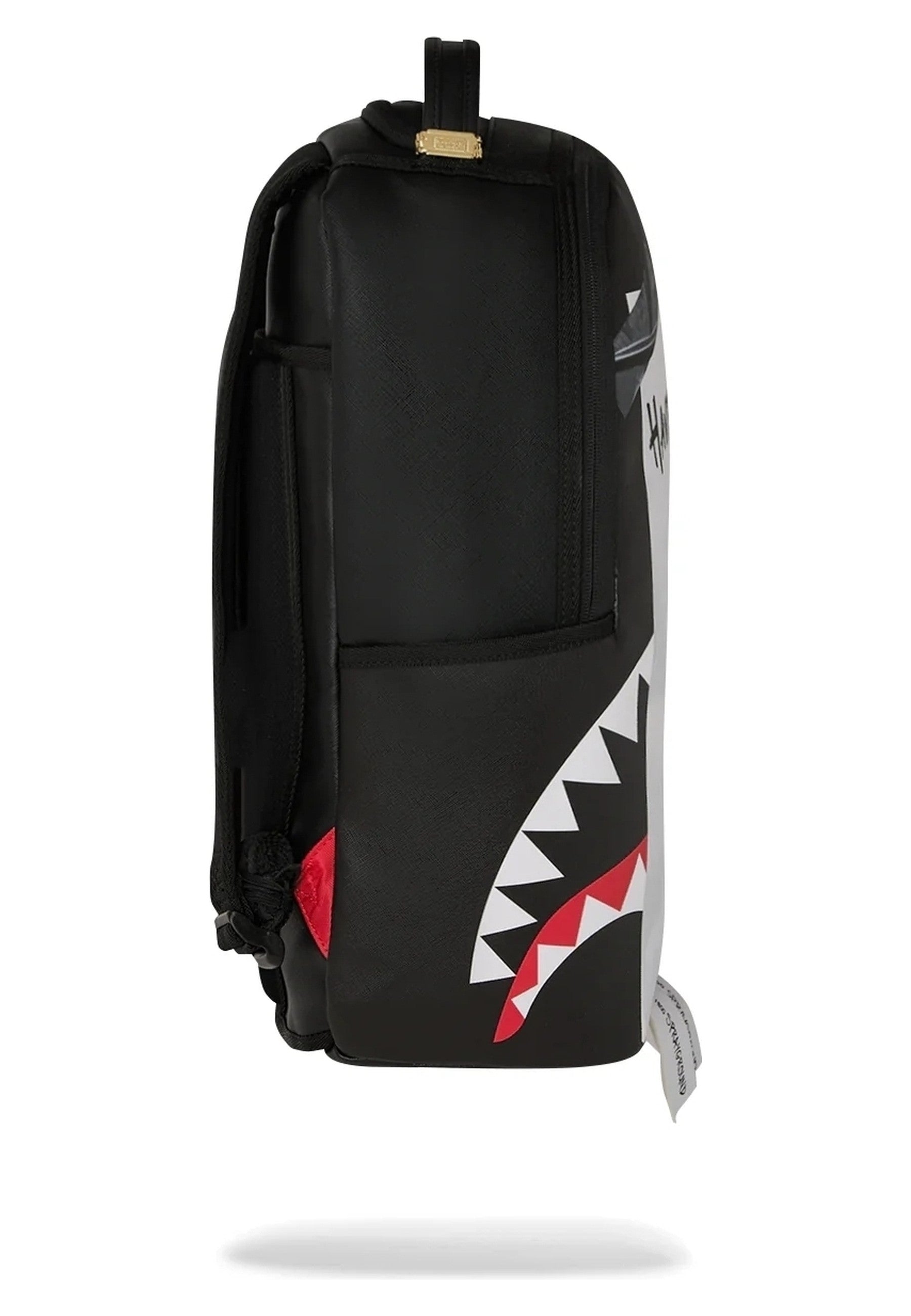 MOCHILA SPRAYGROUND NEGRA MISSIN BAG FLYER ON BAG WITH REAL CUTS STRIPS BACKPACK