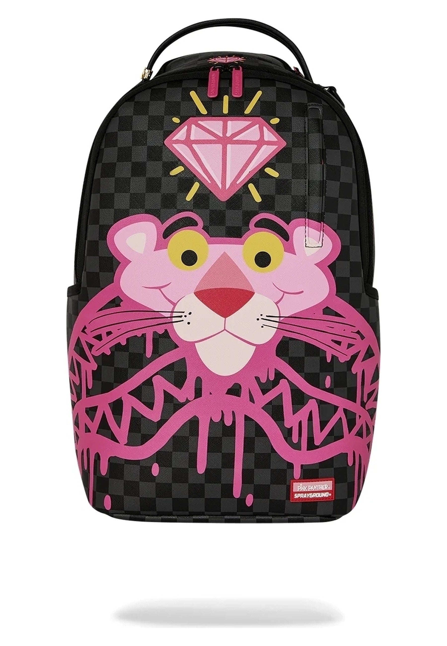 MOCHILA SPRAYGROUND NEGRA PANTERA ROSA PINK PANTHER DRIPPY DIAMONDS BACKPACK